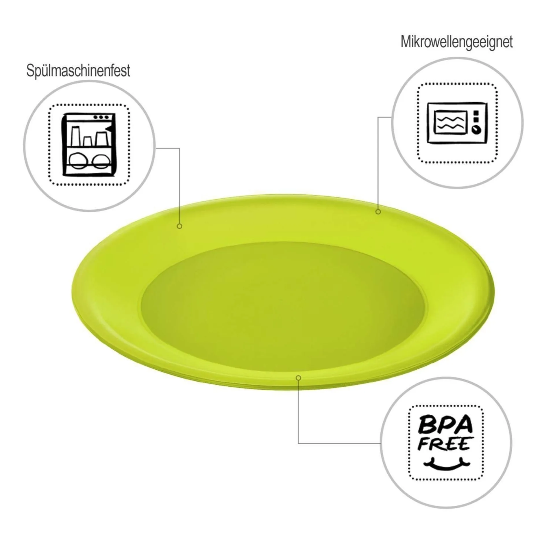 Rotho Caruba Assiette plate 26 cm vert