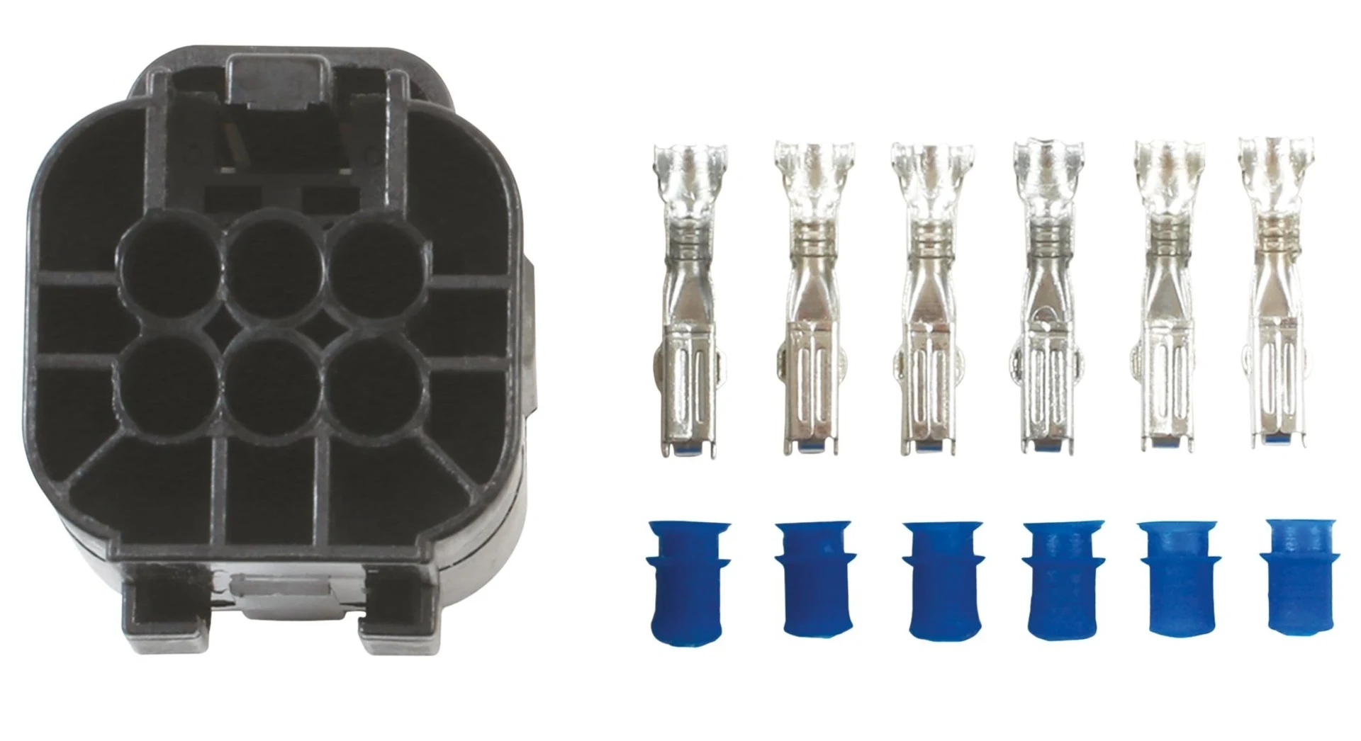 Buchsengehäuse-Set, AMP Econoseal J Serie, 6polig - 1.25 mm2 Buchsengehäuse-Set, AMP Econoseal J Serie, 6polig - 1.25 mm2