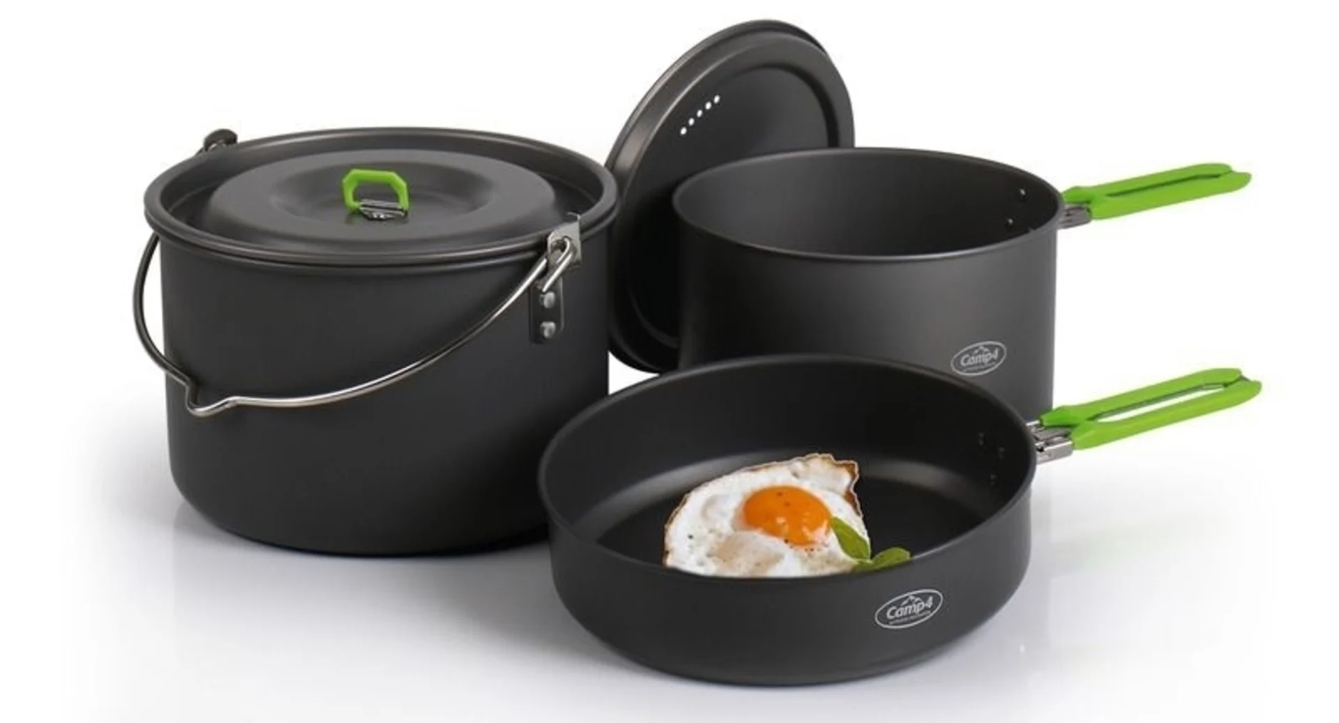 Camp4 Elite L Camping-Kochgeschirr - 5-teiliges Aluminium-Topfset
