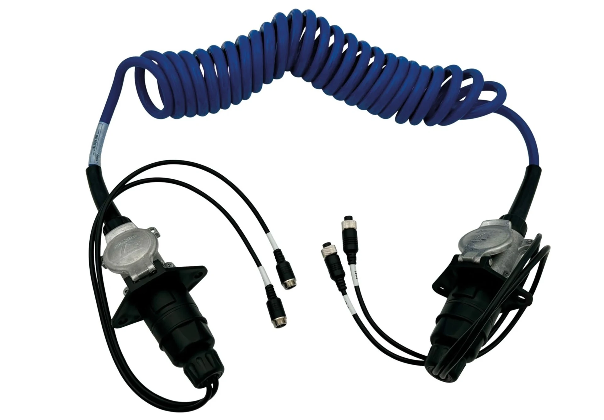 Kit de raccordement pour remorque avec 2 caméras, câble spiralé de 5,0 m pour systèmes de caméra de recul filaires Kit de raccordement pour remorque avec 2 caméras, câble spiralé de 5,0 m pour systèmes de caméra de recul filaires
