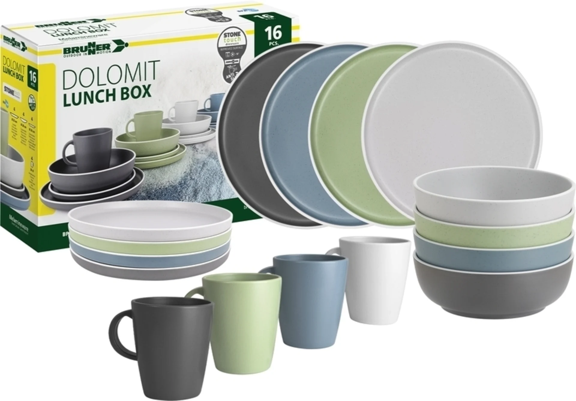 Brunner Dolomit Geschirr-Set 16-tlg. für 4 Personen