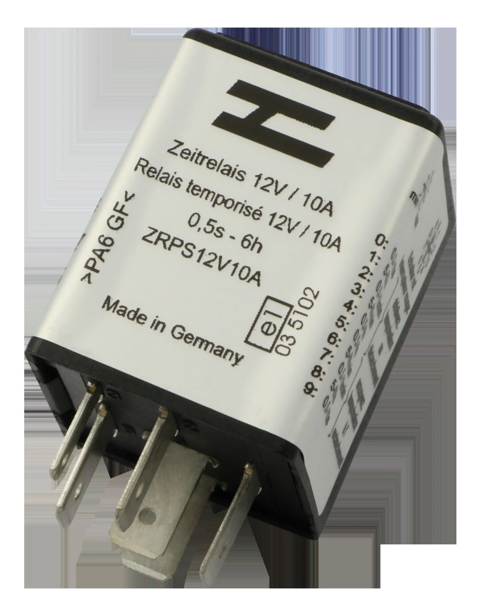 Zeitrelais 12V 10A universal Ein- oder Ausschaltverzögerung 0.5s - 6h, IP54