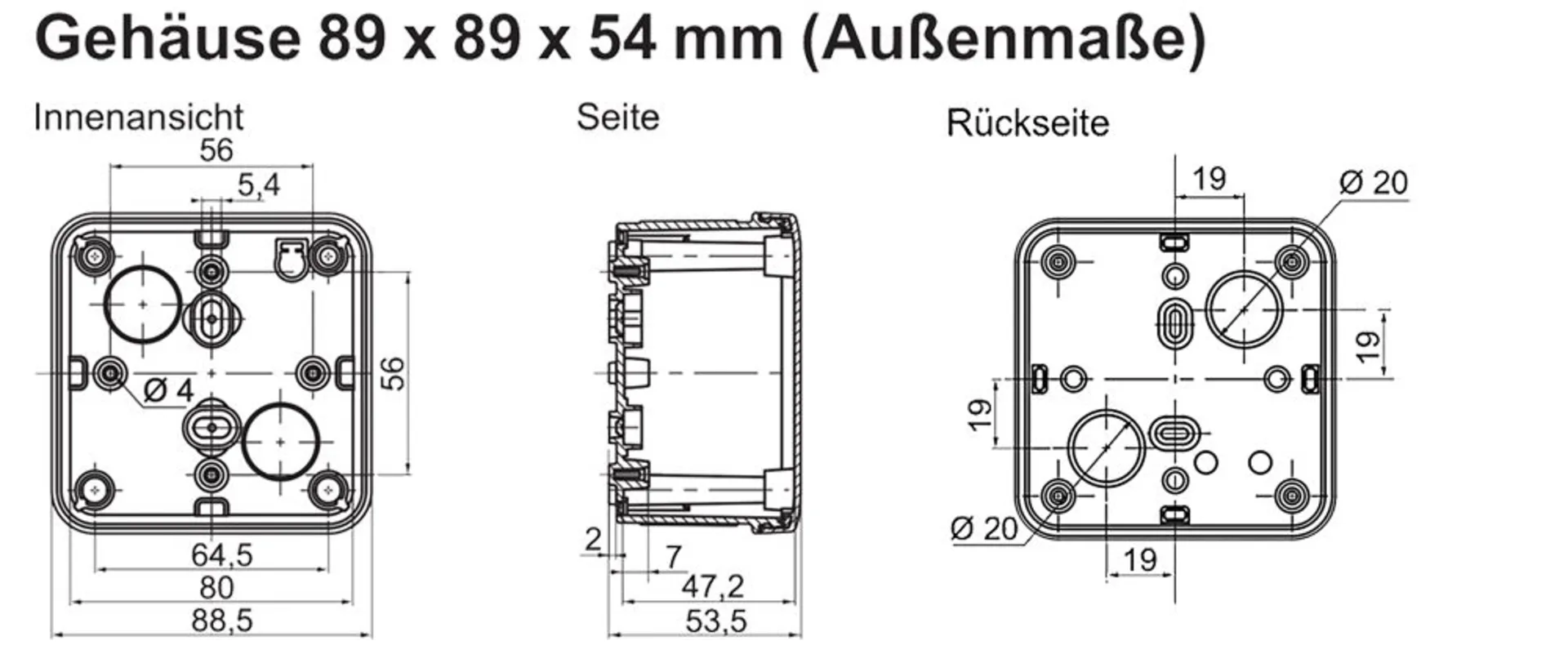 Boîte en plastique étanche grise IP66