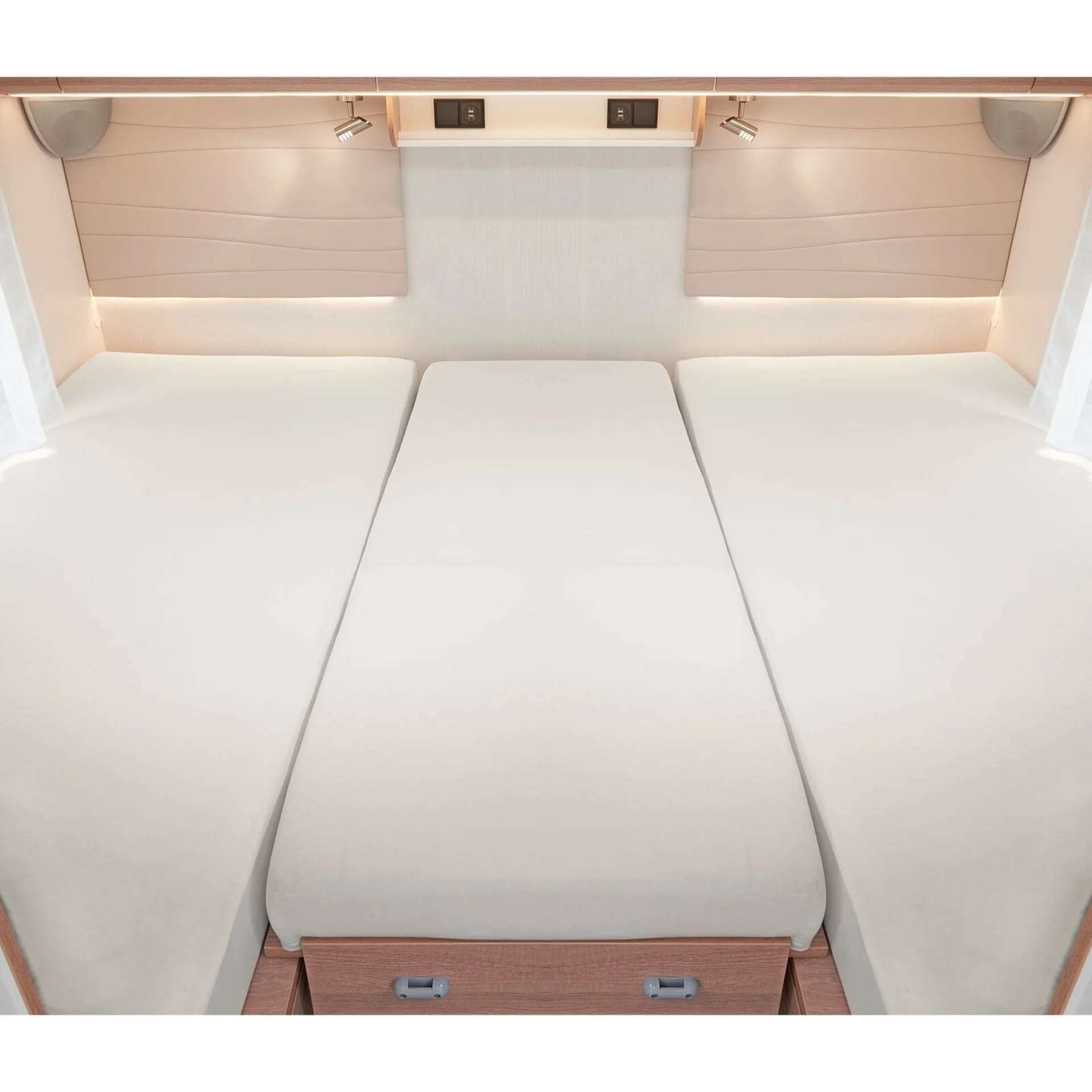Ensemble de draps-housses 3 pièces pour lits arrière, gris