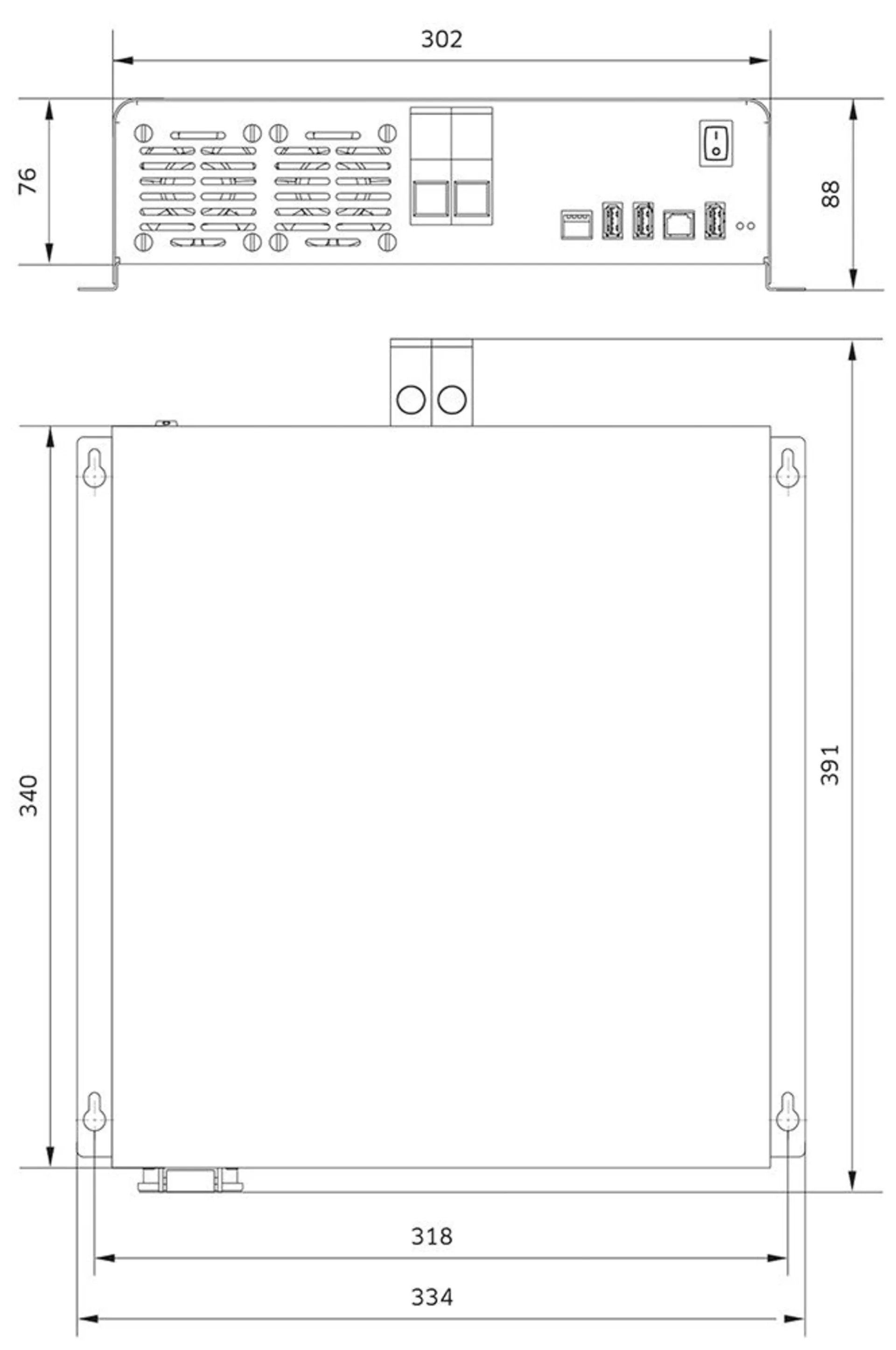 Sinus-Wechselrichter 24->230V 2000W 391x334x88mm Sinus-Wechselrichter 24->230V 2000W 391x334x88mm