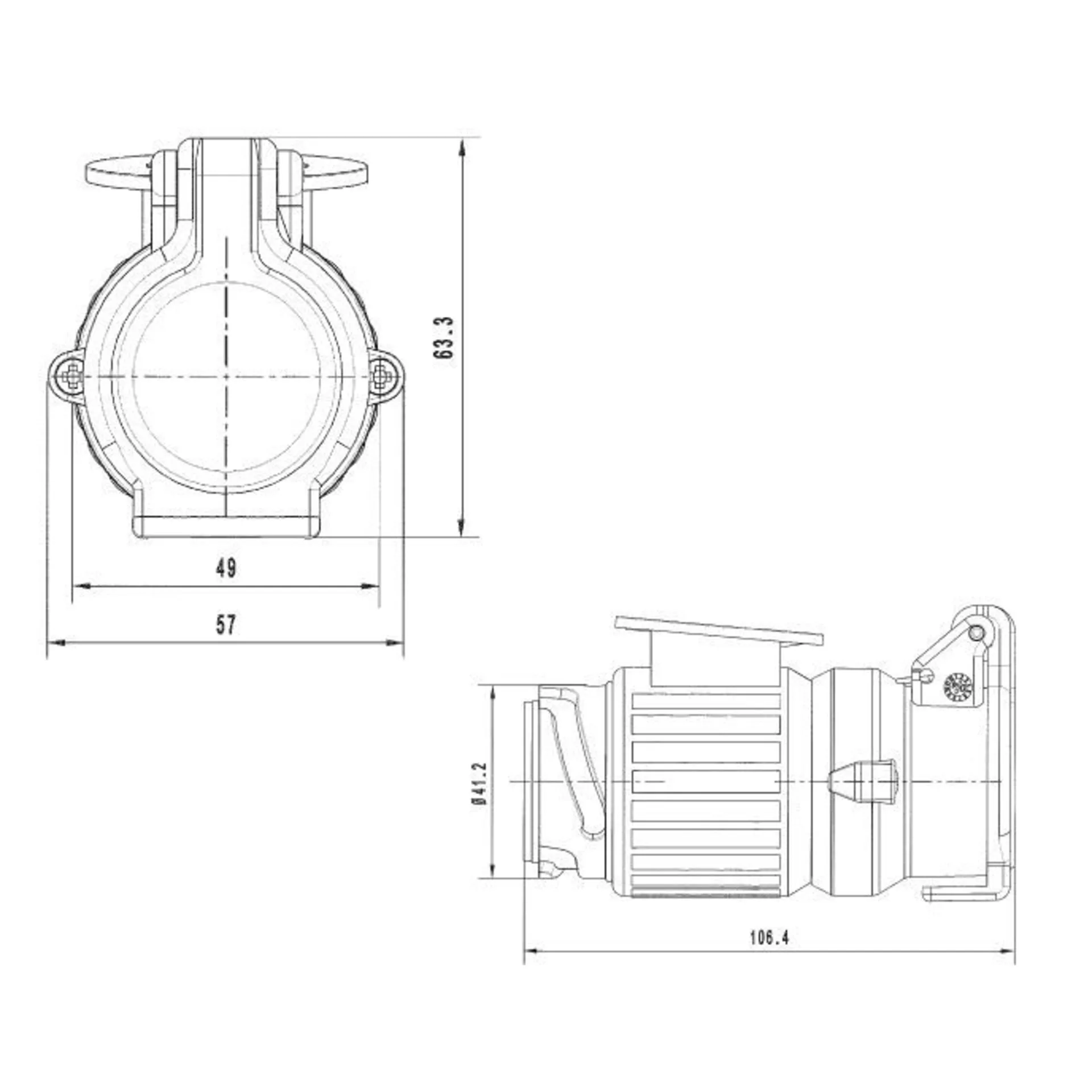 Adapter DIN – Multicon West von 13 polig auf 13 polig