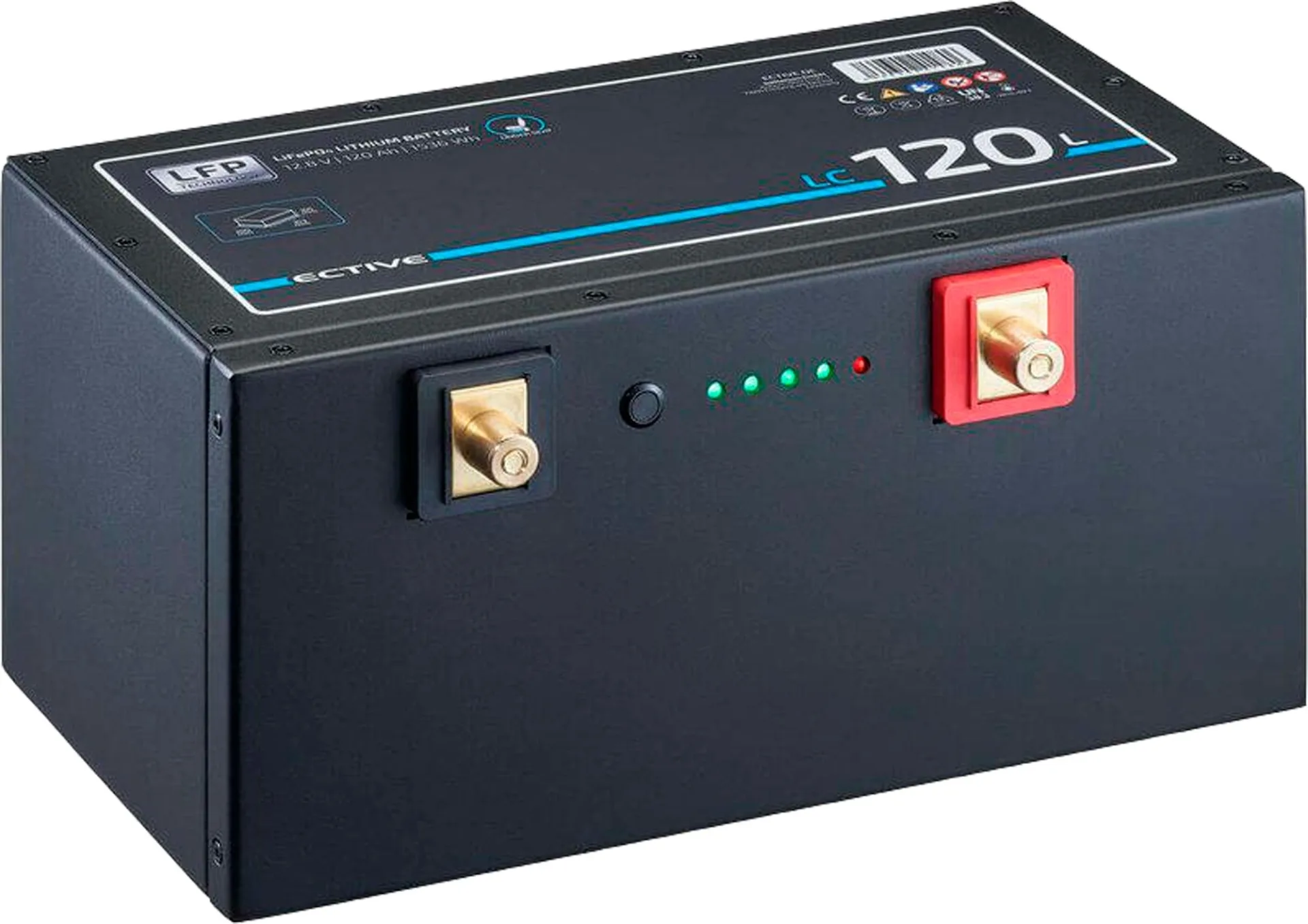 Batterie au lithium LiFePO4 Ective LC 120L 12 V à installer sous la selle, 120 Ah