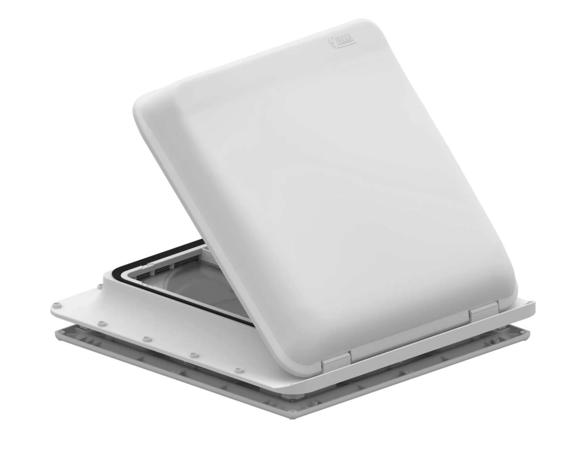 Lanterneau Fiamma Turbo Vent Premium avec ventilateur 40 x 40 cm blanc