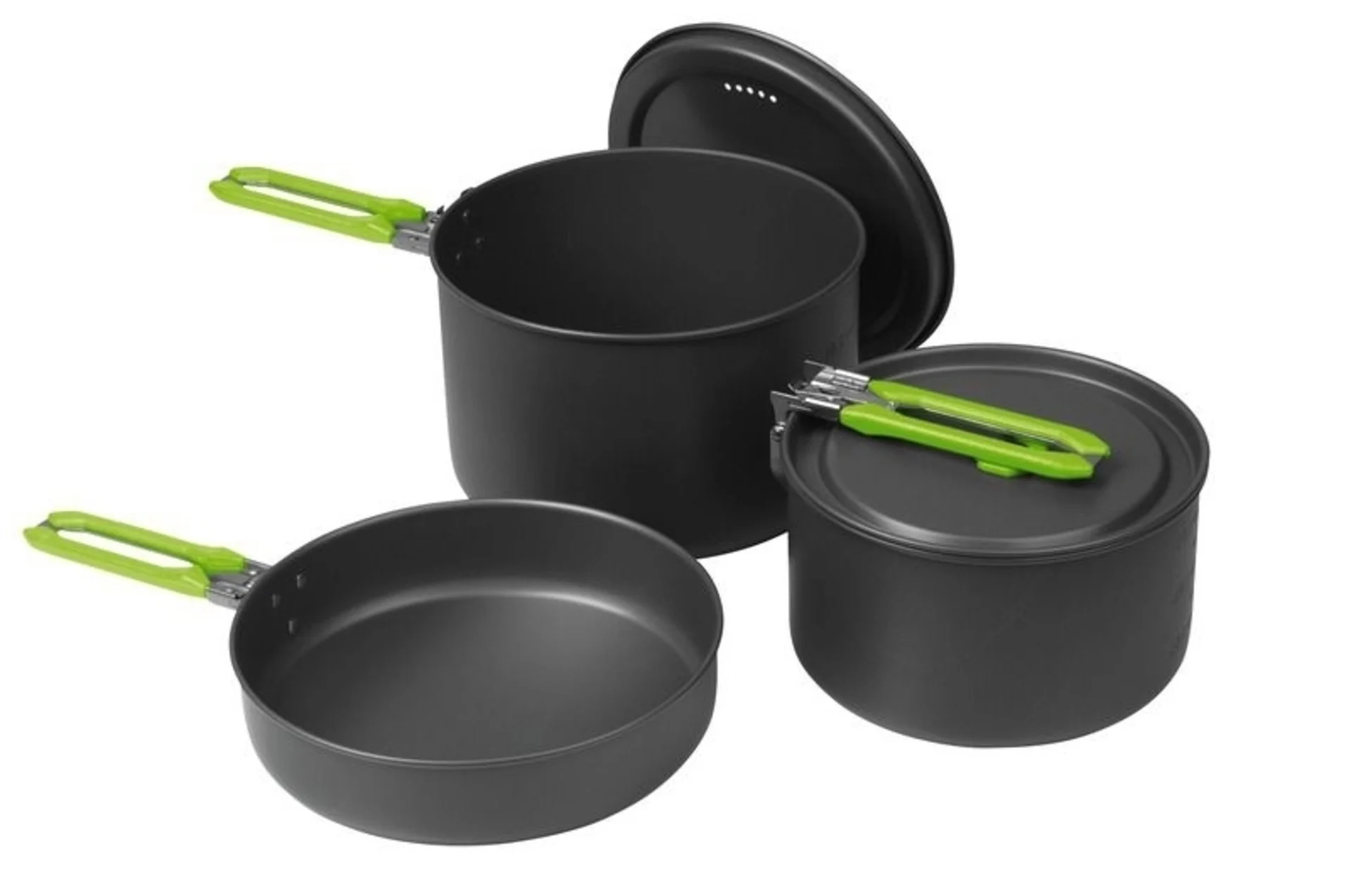 Batterie de cuisine de camping Camp4 Elite - Set de 5 casseroles en aluminium pour le camping et le fourgon