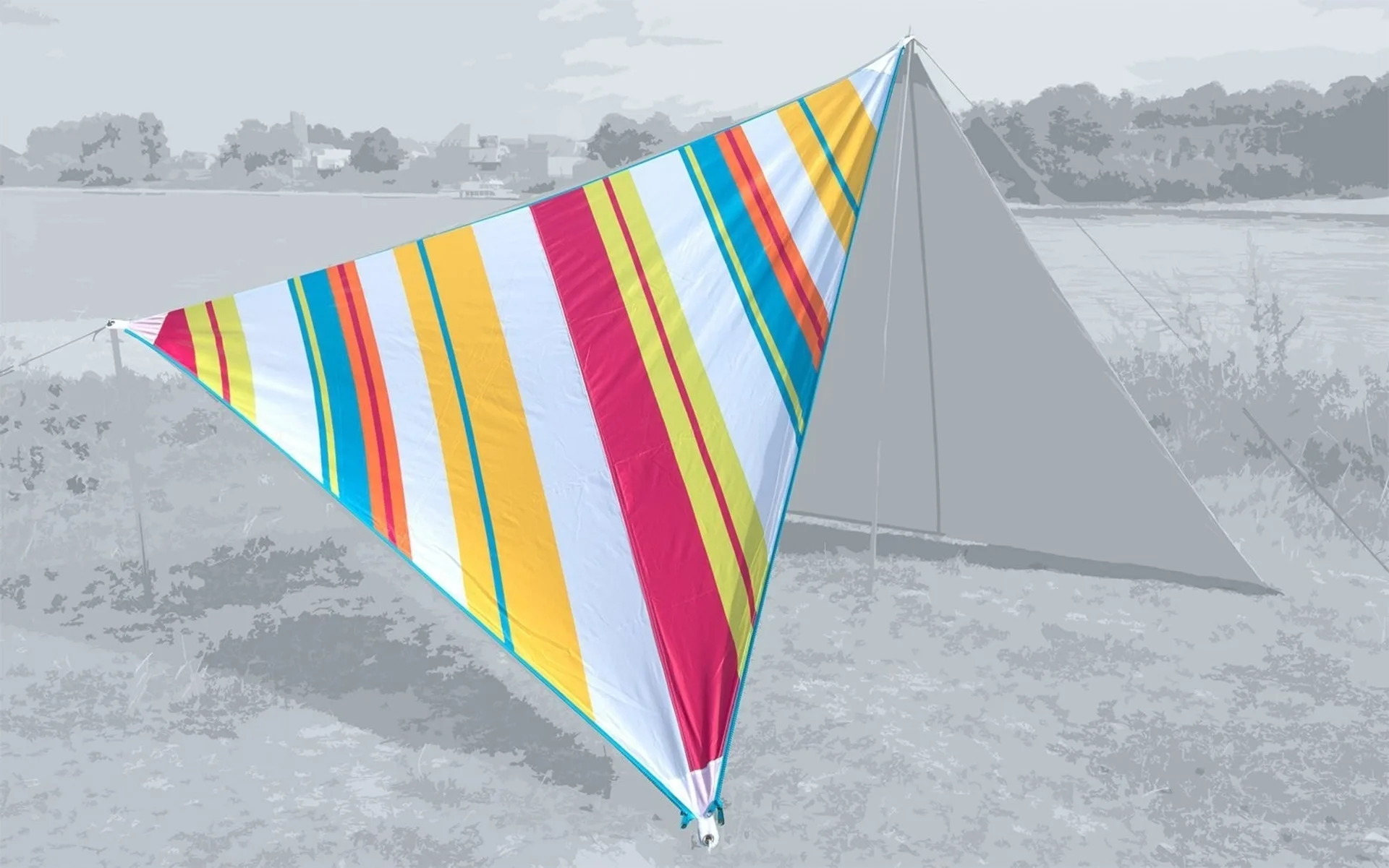 Bent Canvas Allover Set Tarp Caribbean stripe hawa