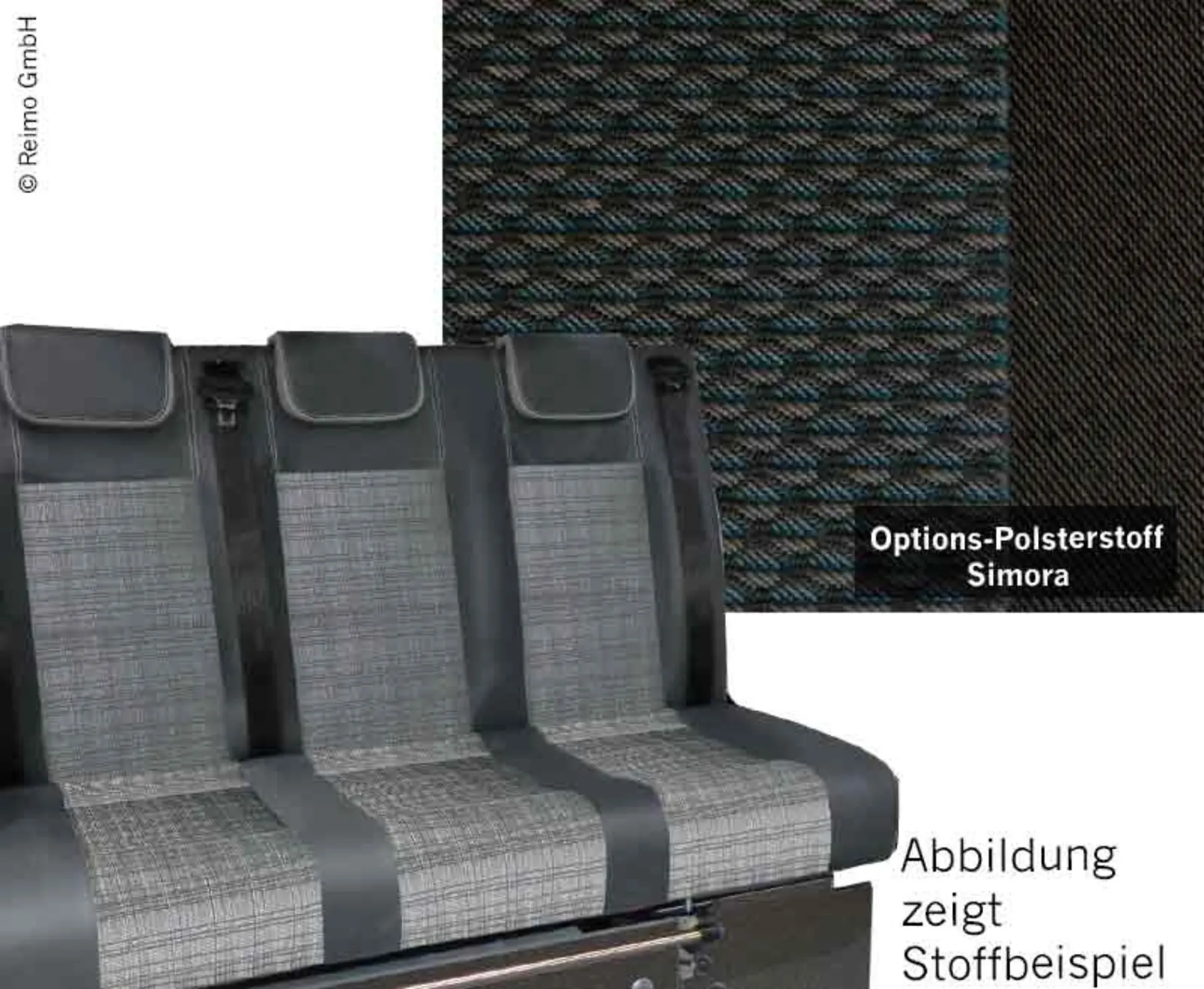 Schlafsitzbank VW T6 Trio Style V3000 Gr.10 3-sitzig Simora T6 Rechtslenker