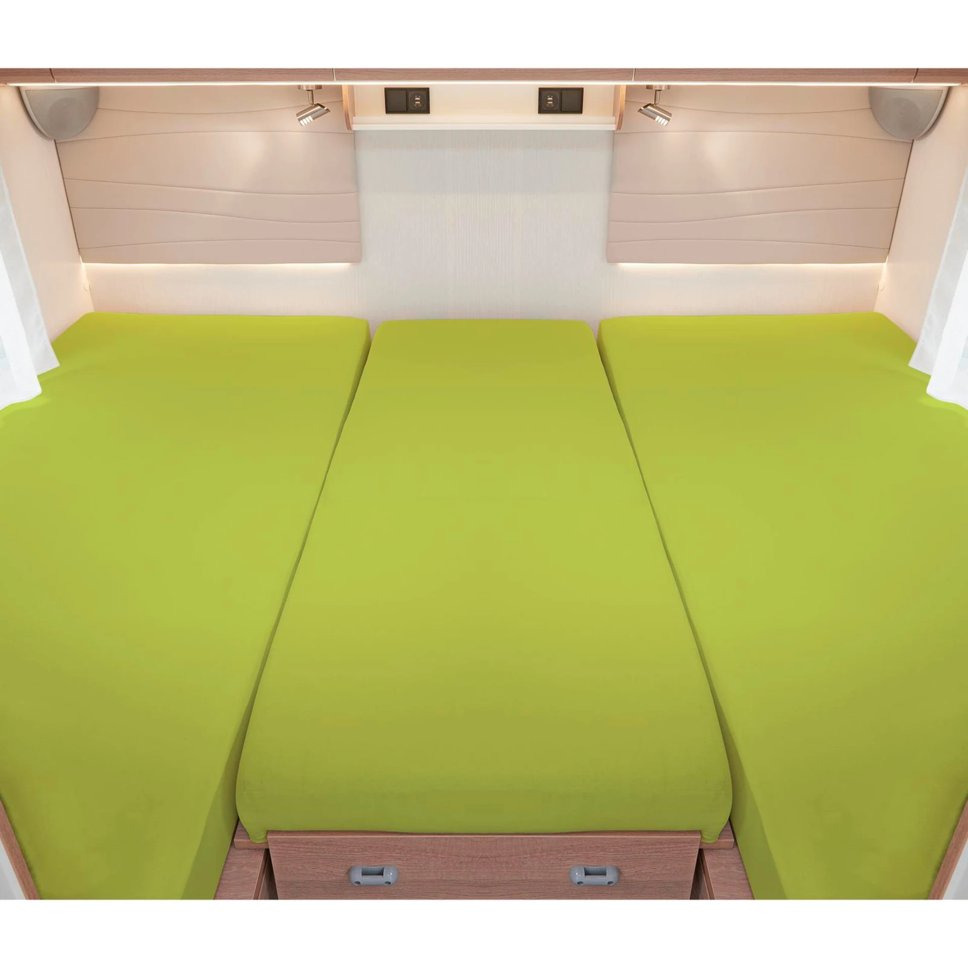 Spannbetttuch Set 3 teilig für Heckbetten apfelgrün