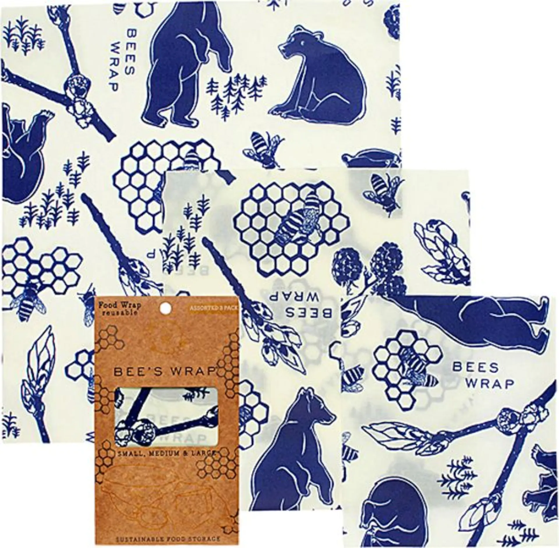 Bees Wrap Bienenwachstuch 3er-Pack gemischt Bees and Bears