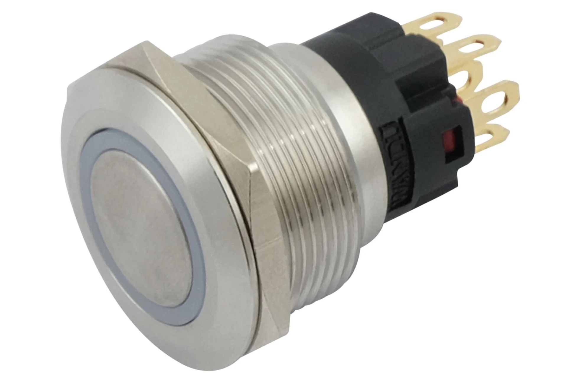 Druckschalter mit LED-Beleucht. rot/grün 12/24 V 0 - 1, ø 19 mm, mit Stecker und Kabel