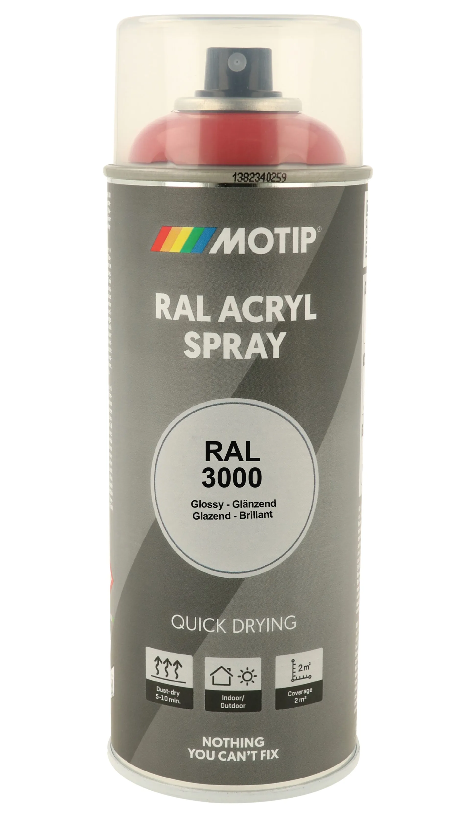 MoTip - Peinture industrielle RAL 3000 rouge brillant 400 ml, rouge Aebi MoTip - Peinture industrielle RAL 3000 rouge brillant 400 ml, rouge Aebi