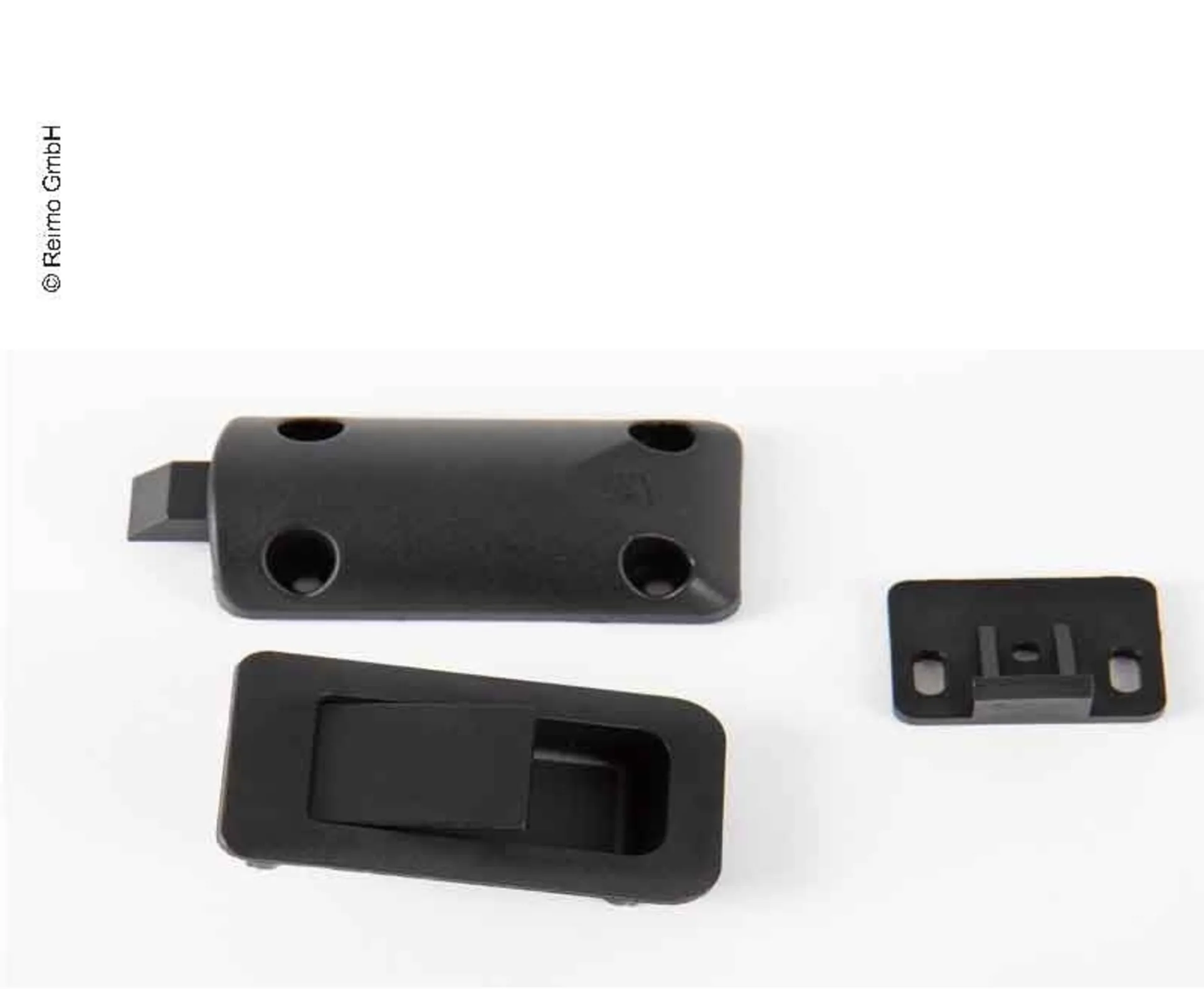 Serrure de porte noire pour des épaisseurs de porte de 12 à 18mm avec serrure de meuble à ressort en plastique