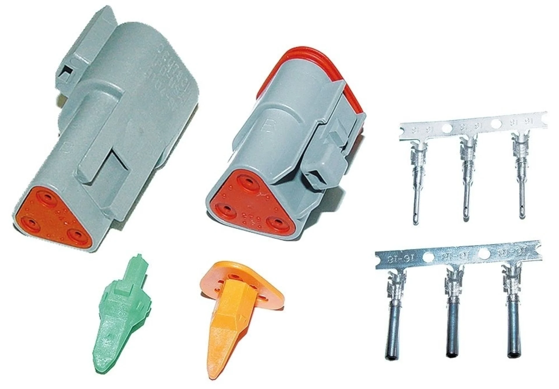 Deutsch Steckkupplung wasserdicht 3 pol. 3-polig - 1.5mm2 - 13 Amp. Deutsch Steckkupplung wasserdicht 3 pol. 3-polig - 1.5mm2 - 13 Amp.
