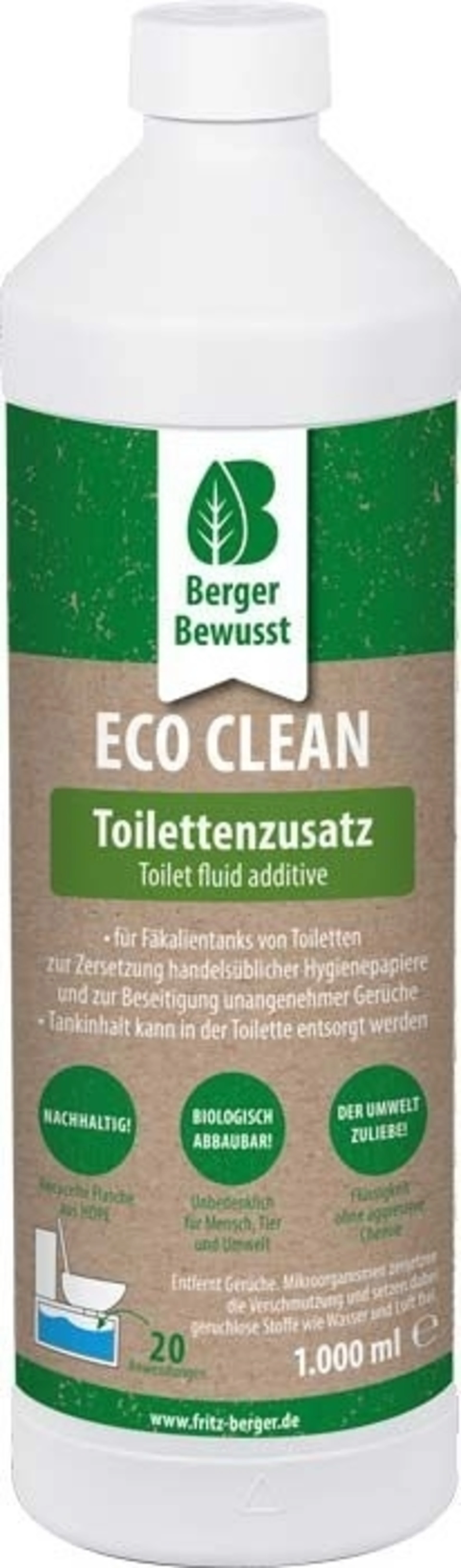 Berger Eco Clean additif pour toilettes 1 litre