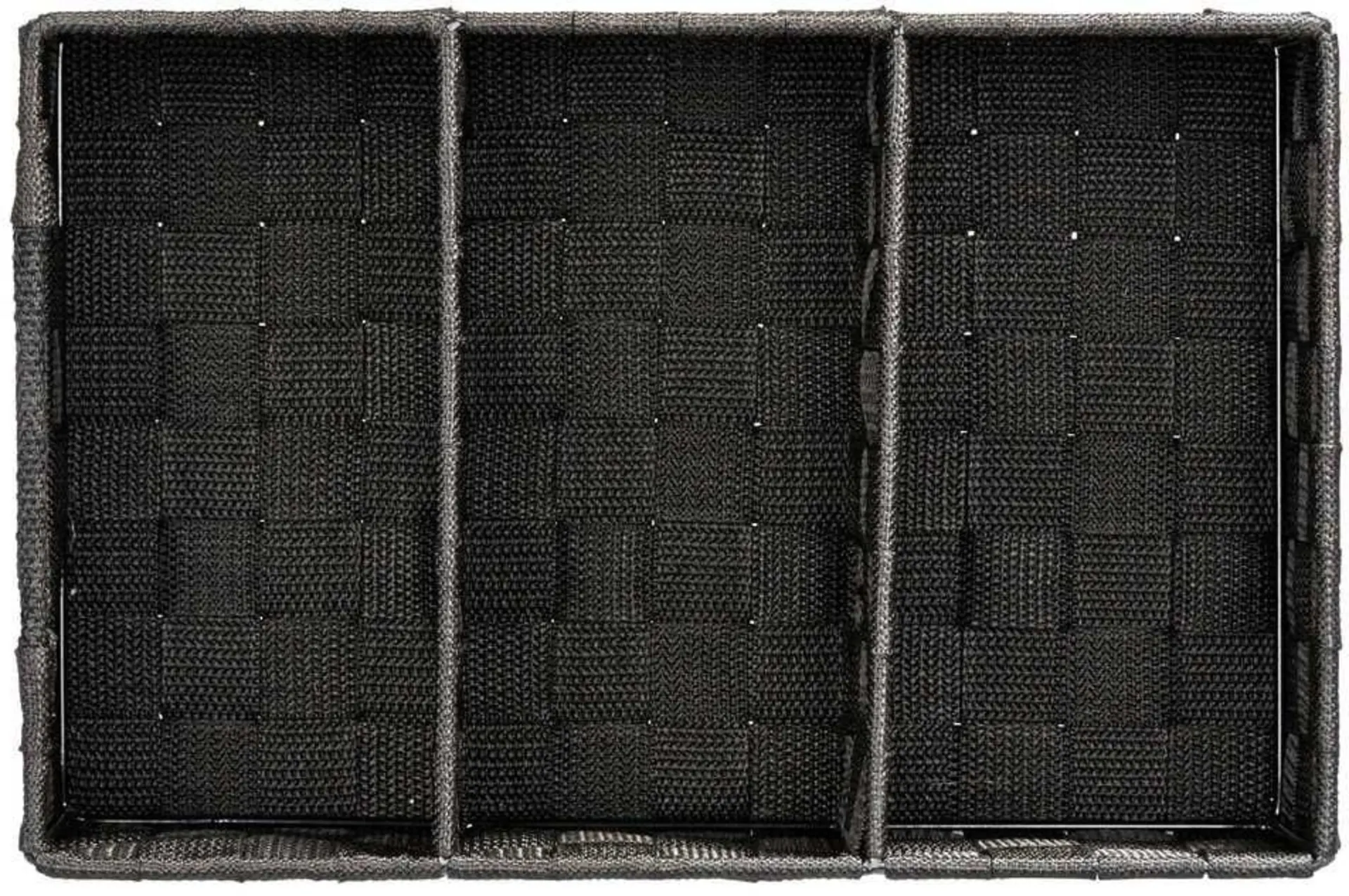 Panier de rangement Wenko Adria avec poignée et 3 compartiments, noir Panier de rangement Wenko Adria avec poignée et 3 compartiments, noir