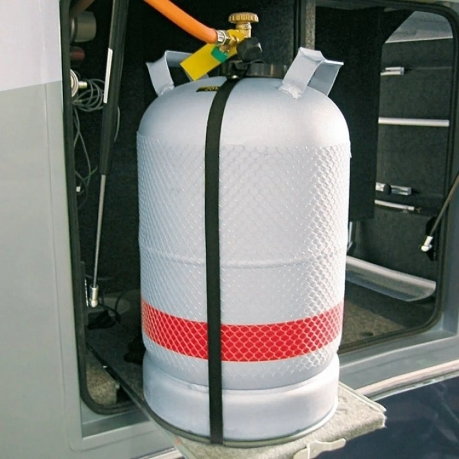 Gasflaschenhalterung aus Kunststoff Gasflaschenhalterung aus Kunststoff