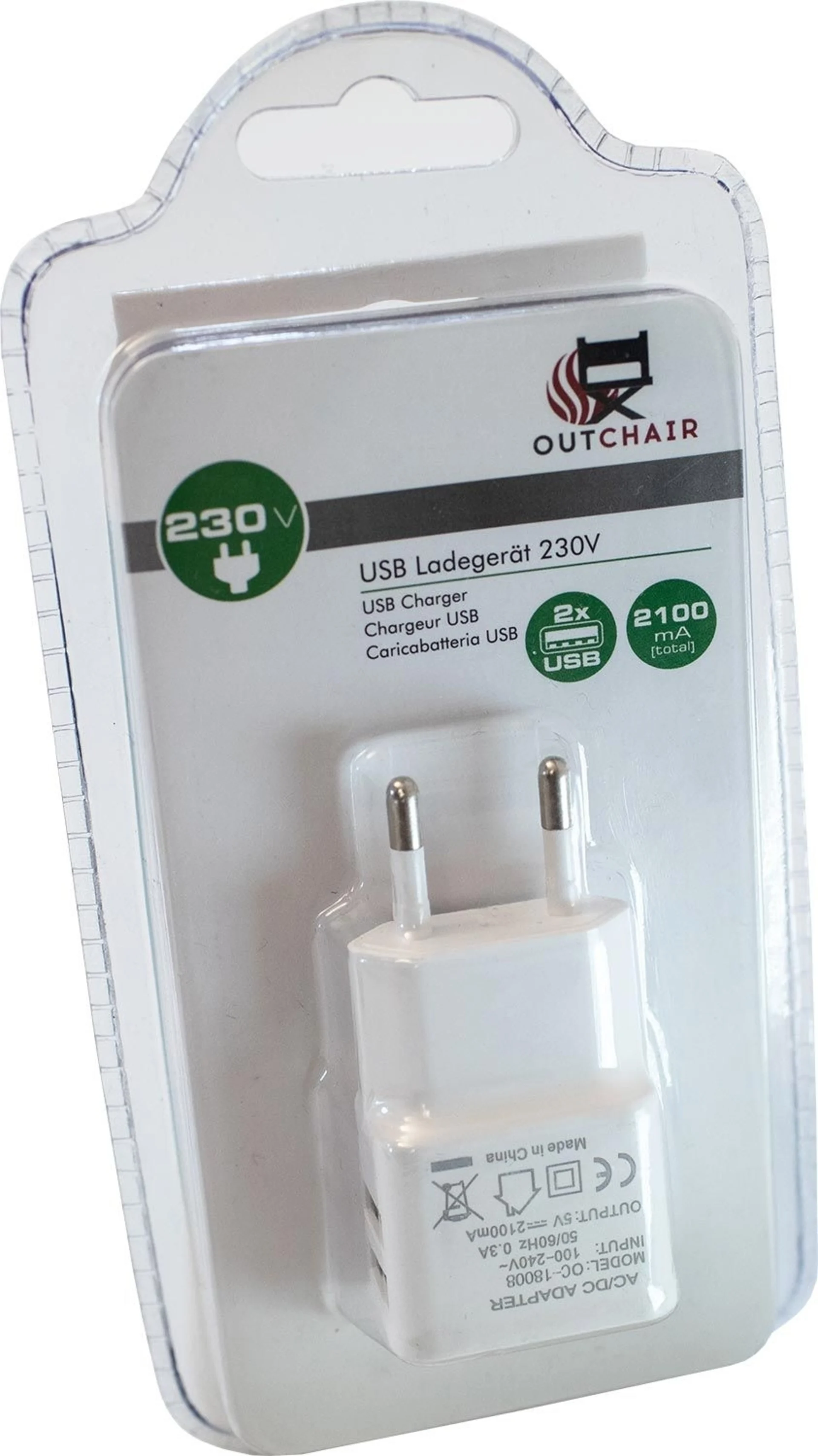 Outchair USB 2-fach Adapter für Heizdecke Comforte