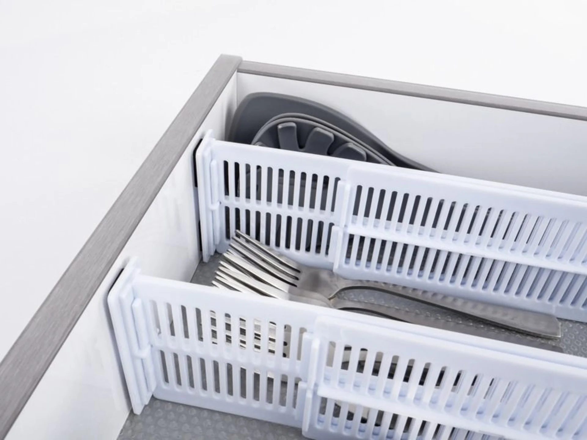 Schubladentrennwand, 2er Set in Weiss-Transparent