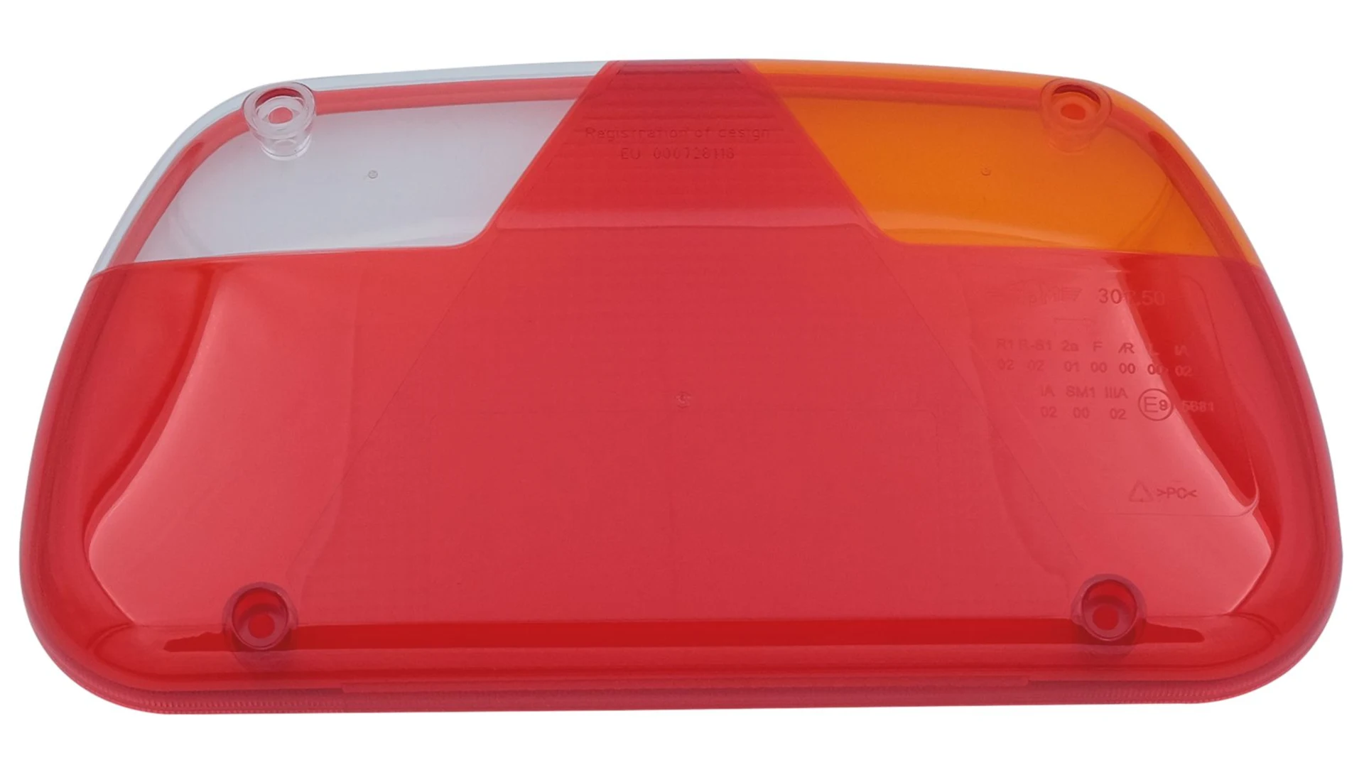 SIM - Ersatzglas zu Schlussleuchte 3150 links 240 x 131 mm, ohne Dreiecksrückstrahler