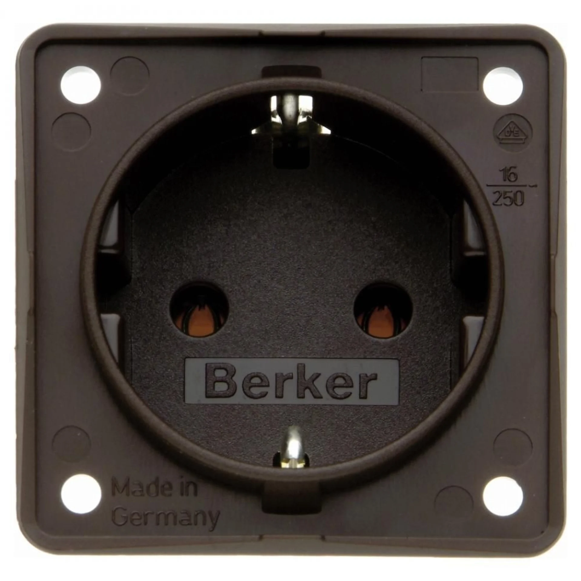 Prise encastrée Berker à contact de protection 250 V marron