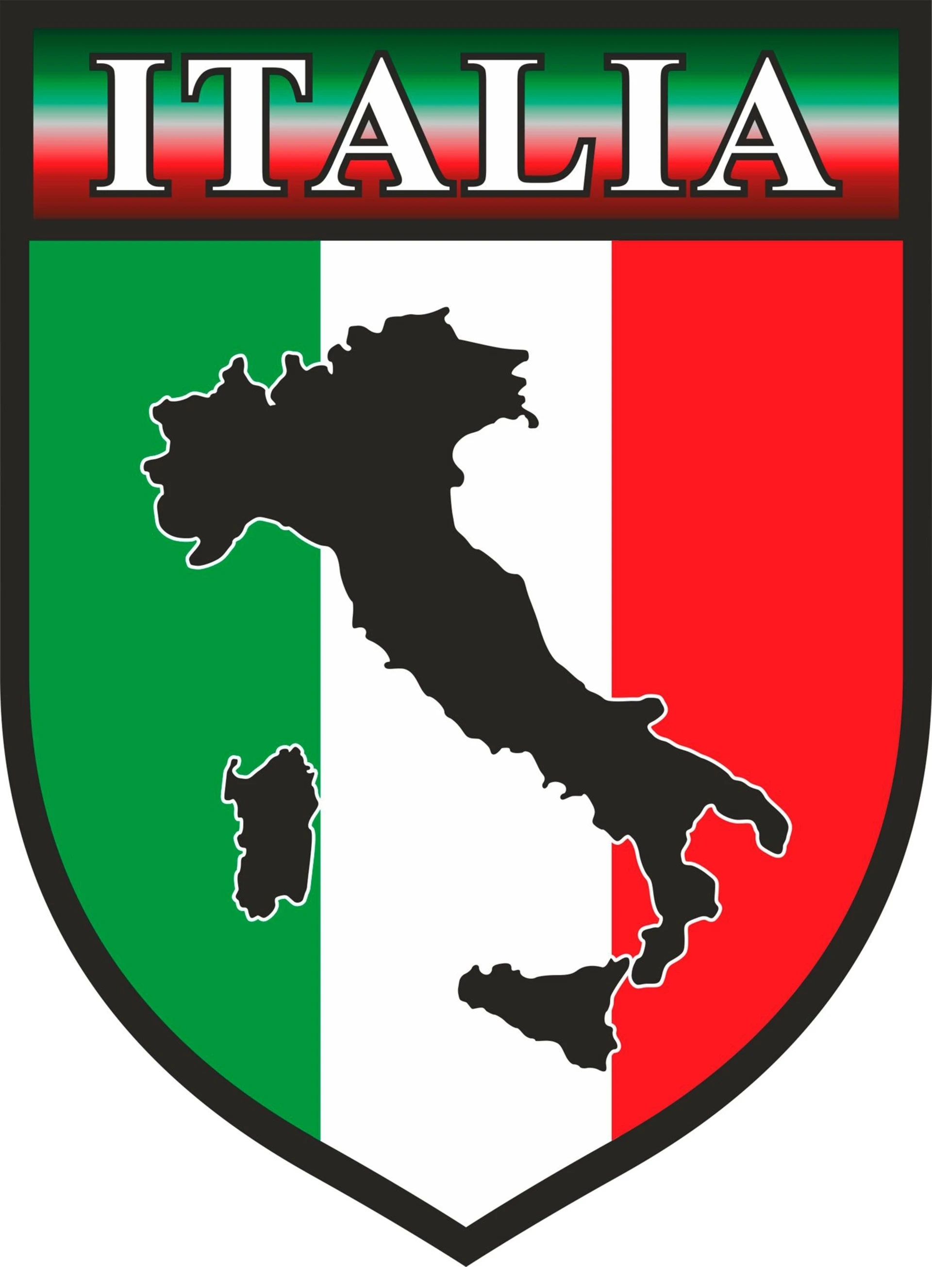 Schütz Länderwappen Italien Aufkleber für Fahrzeuge 87 x 64 x 0,1 mm