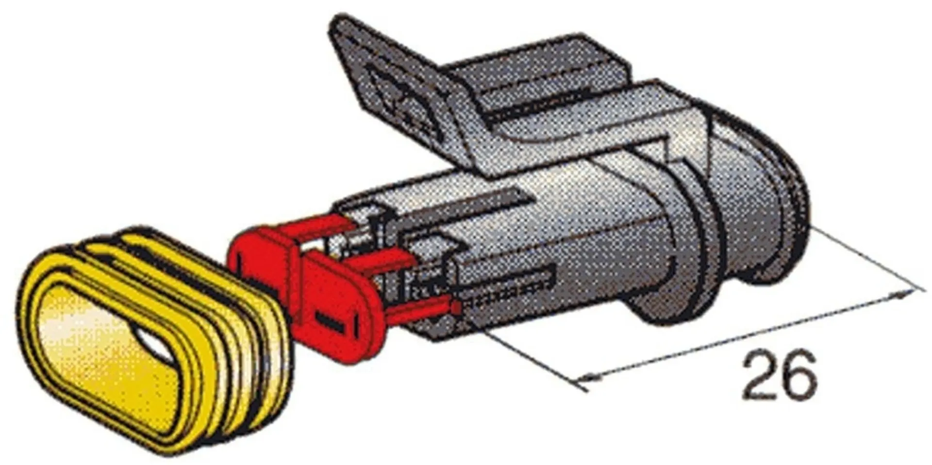 Steckergehäuse SUPERSEAL 1.5, 2-pol