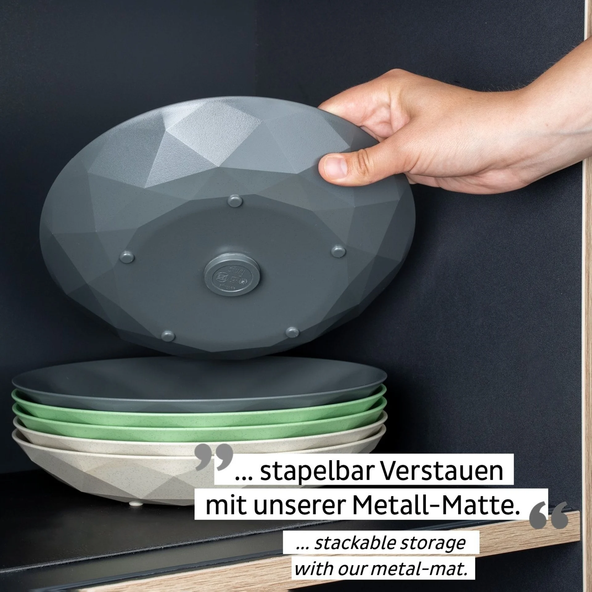 silwy® Assiette magnétique universelle (set de 2) GREY