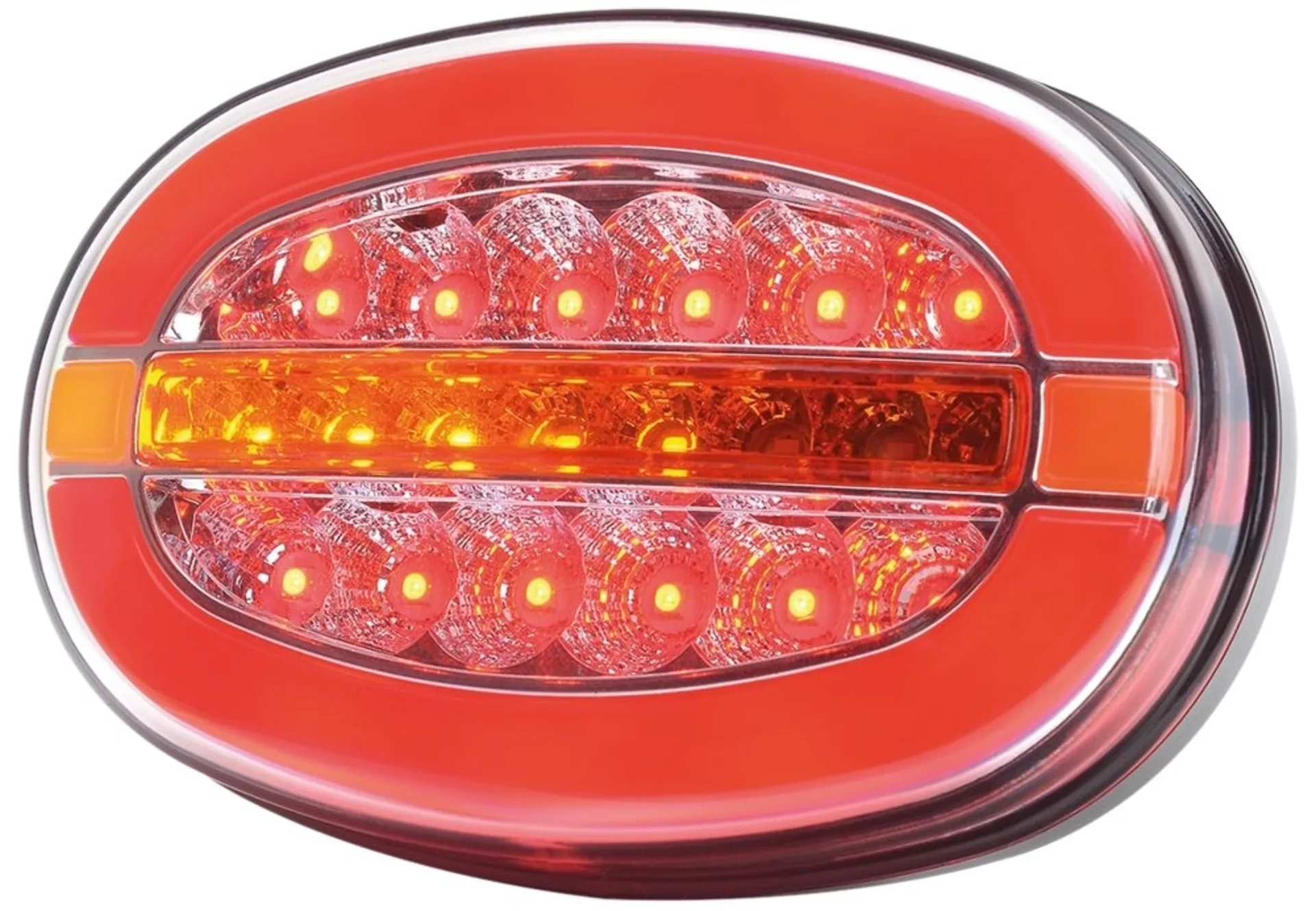 WAS - LED-Schlussleuchte 12/24 V links+rechts 136 x 91 mm, mit dynamischem Blinklicht