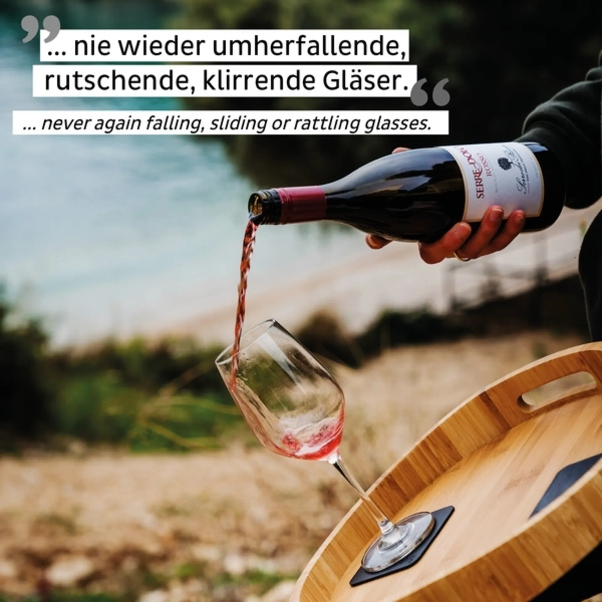 Silwy Wein-Magnet-Kristallgläser mit Untersetzer 2er-Set 250 ml