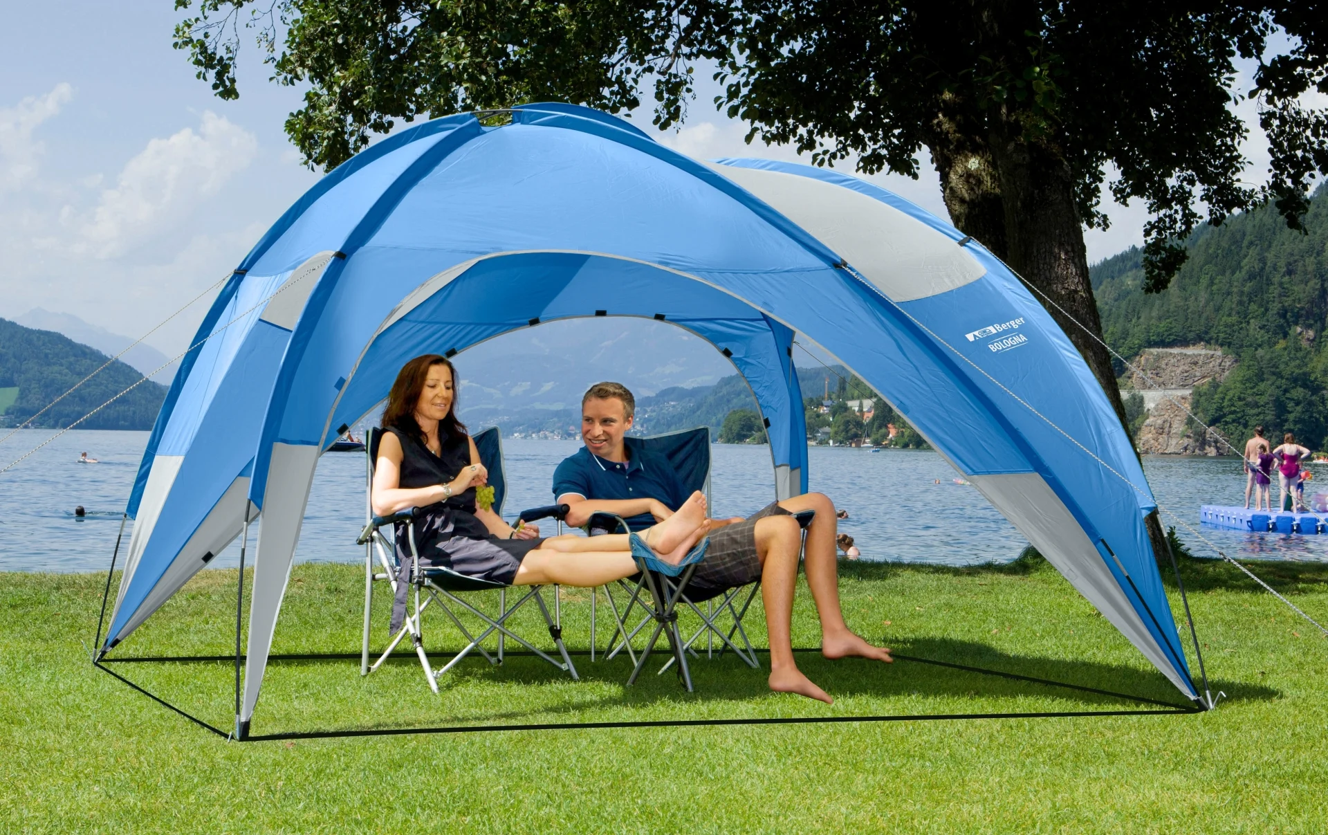 Berger Leichter Pavillon mit UV Schutz Bologna Blau Berger Leichter Pavillon mit UV Schutz Bologna Blau