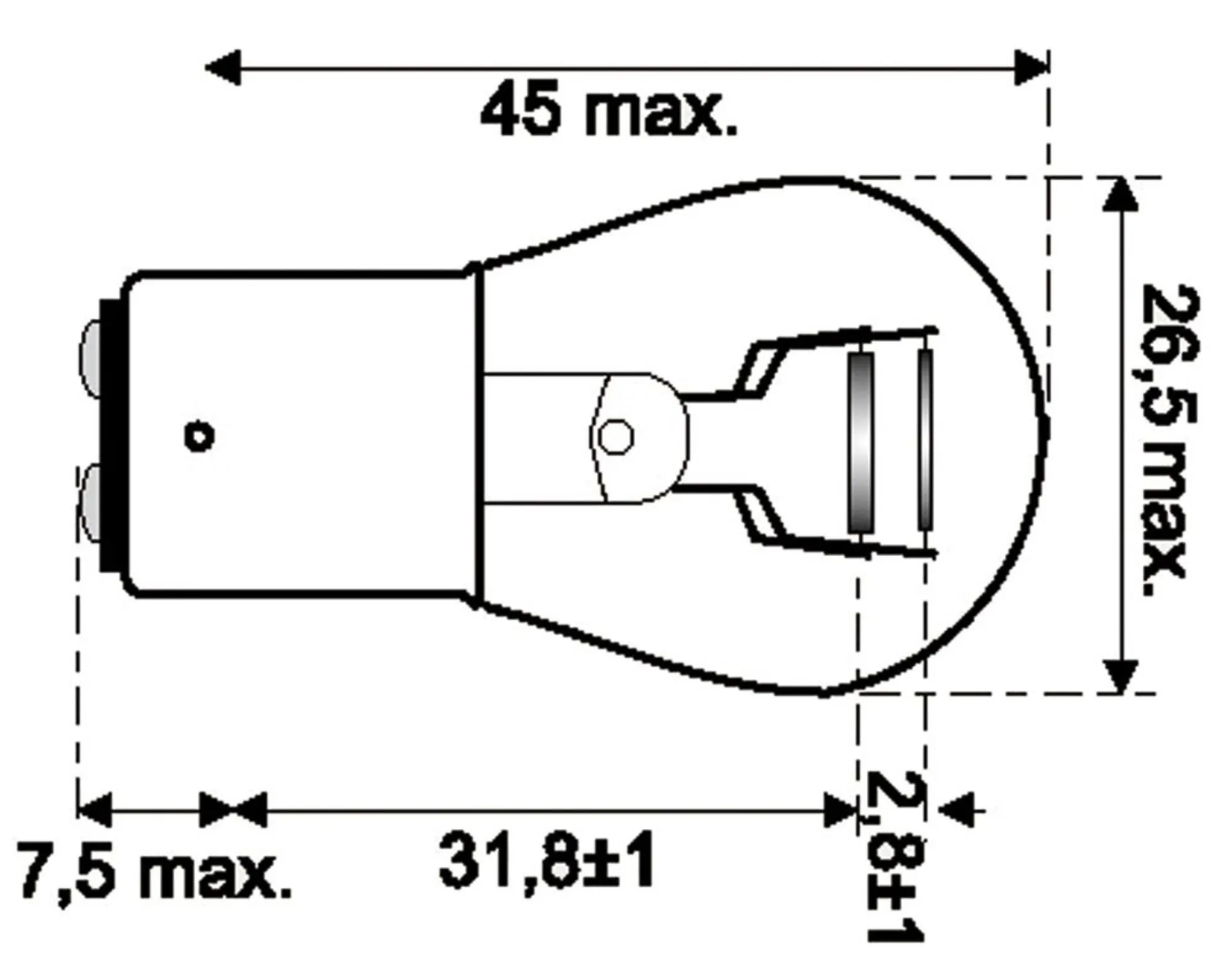 Ampoule BA15d 12V 21/5W
