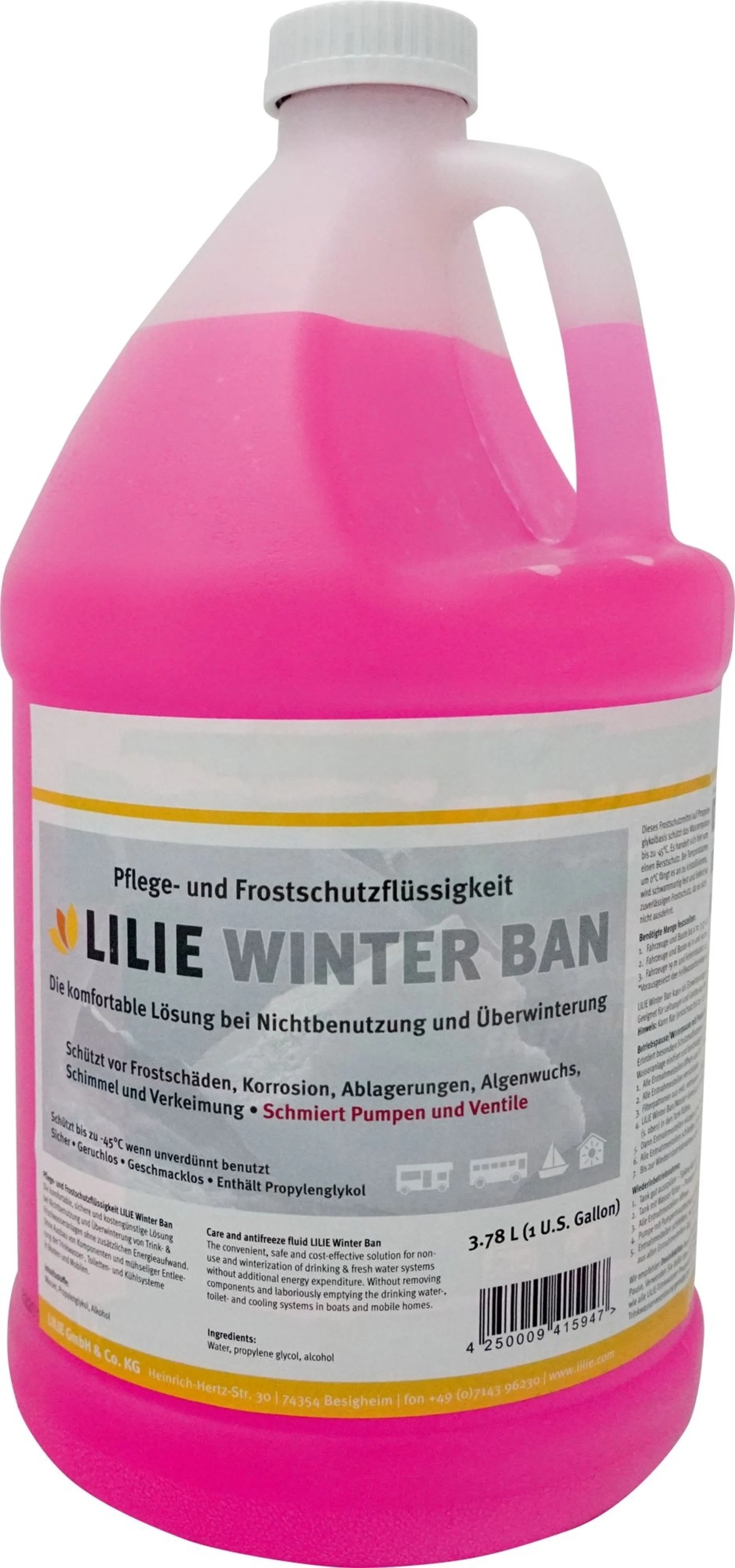 Lilie Winter Ban 2.0 Frostschutzmittel für Trink-und Frischwasseranlagen 3,78 Liter