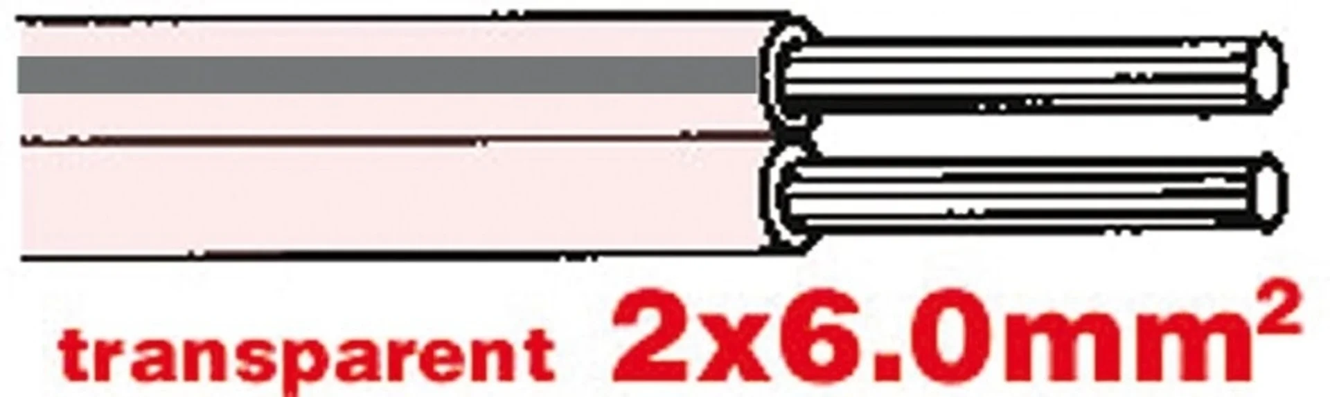 Hi-Fi Kabel 2x6.0mm transparent