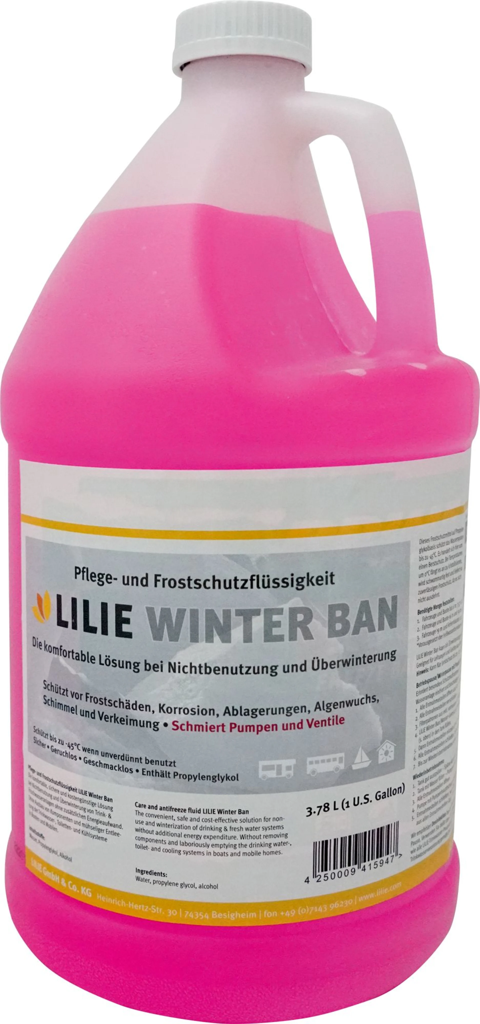 Lilie Winter Ban 2.0 Frostschutzmittel für Trink-und Frischwasseranlagen 3,78 Liter