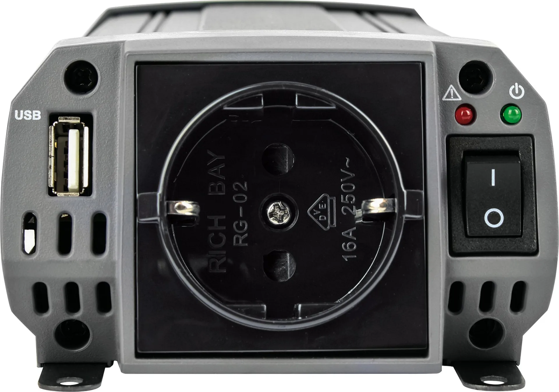ProUser Wechselrichter Reine Sinuswelle mit USB Lader 12 V auf 230 V 20 A 200 W