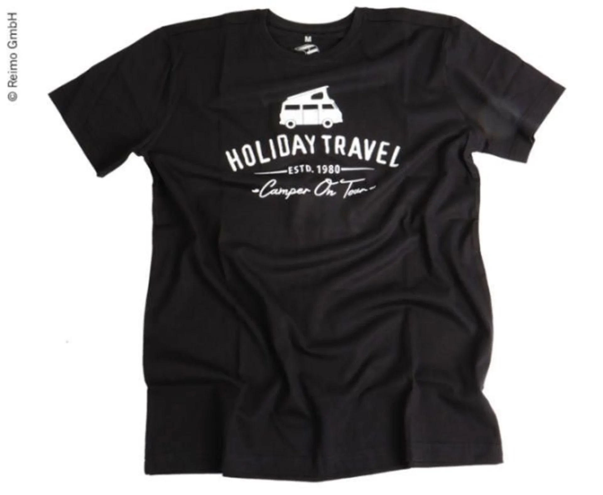 Herren T-Shirt Camper on Tour Collection - Holiday Travel Schwarz