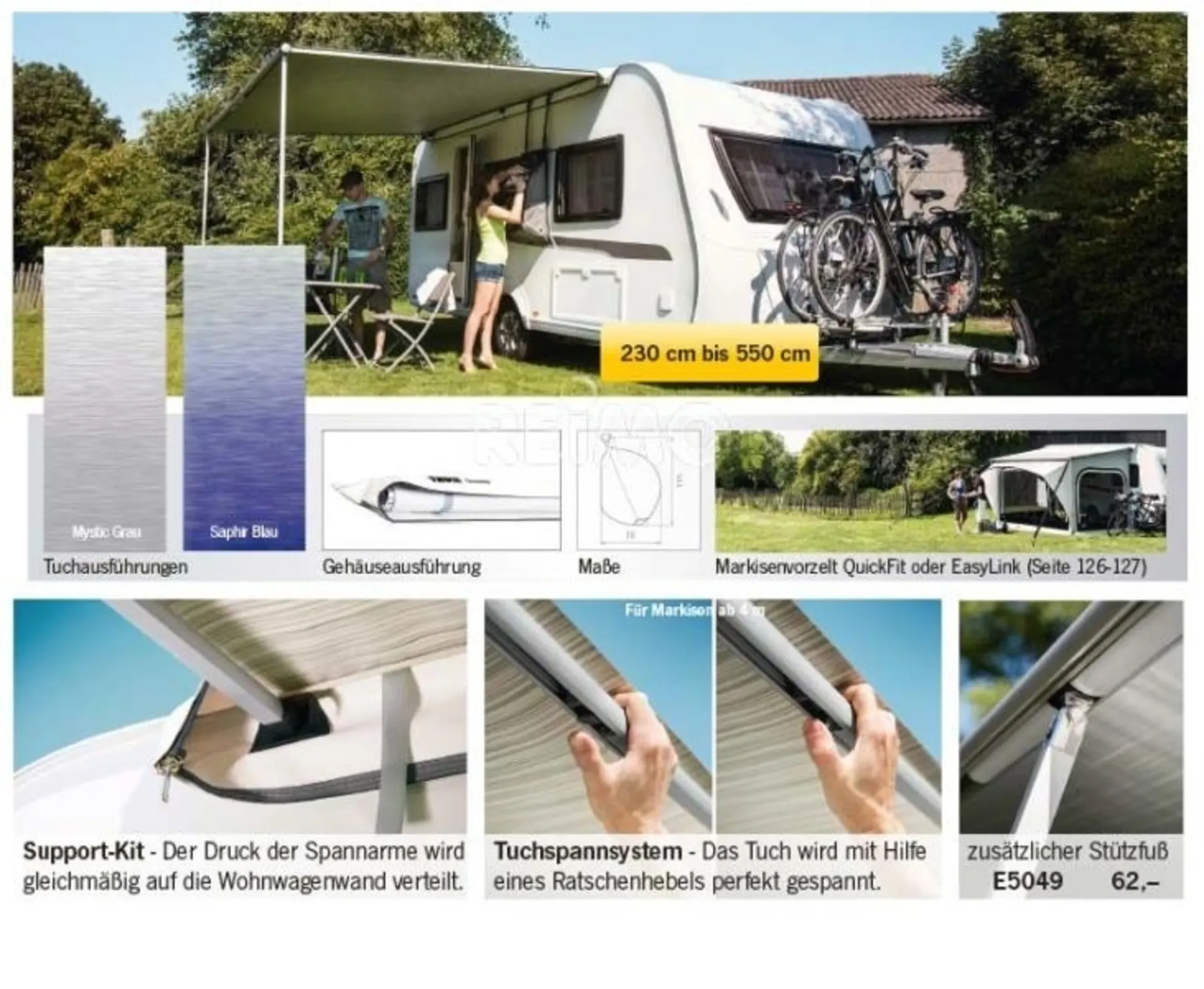 Thule 1200 - Sackmarkise für Kedernschiene - 500cm, Mystic Grau
