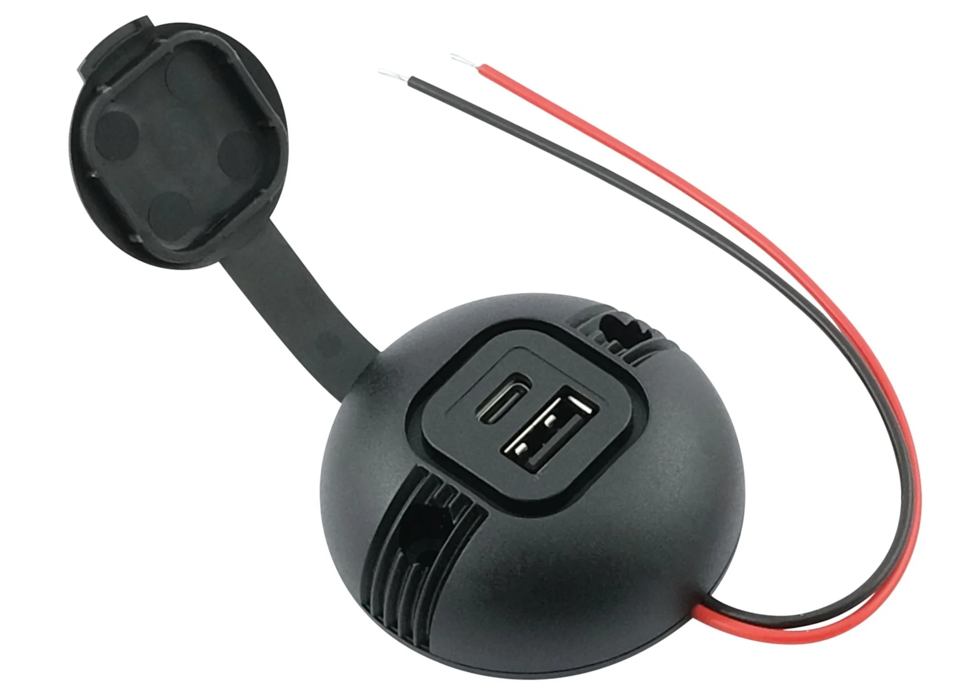 Prise en saillie ronde - 1 x USB-A / 1 x USB-C