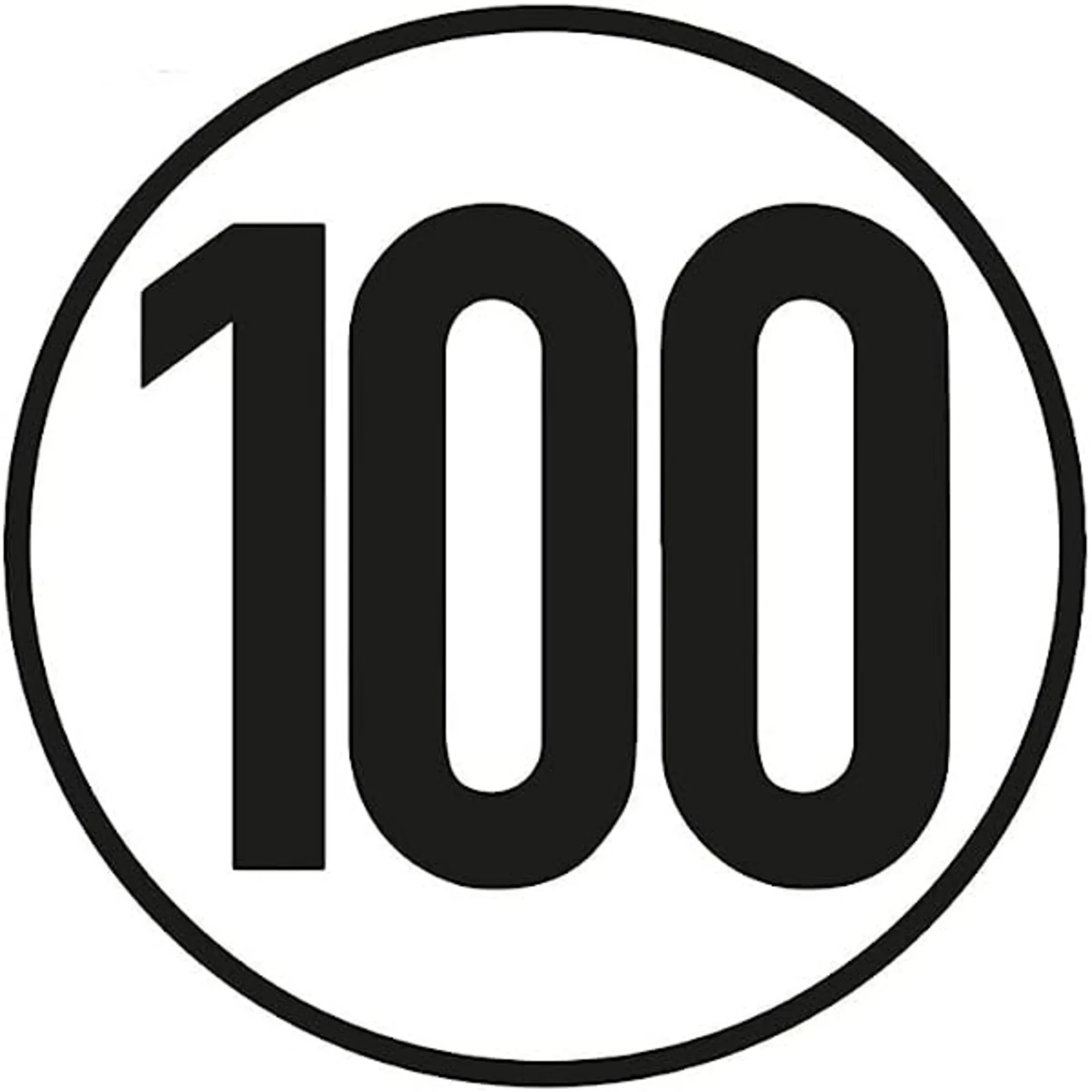 100 km/h Schild Aufkleber, selbstklebend