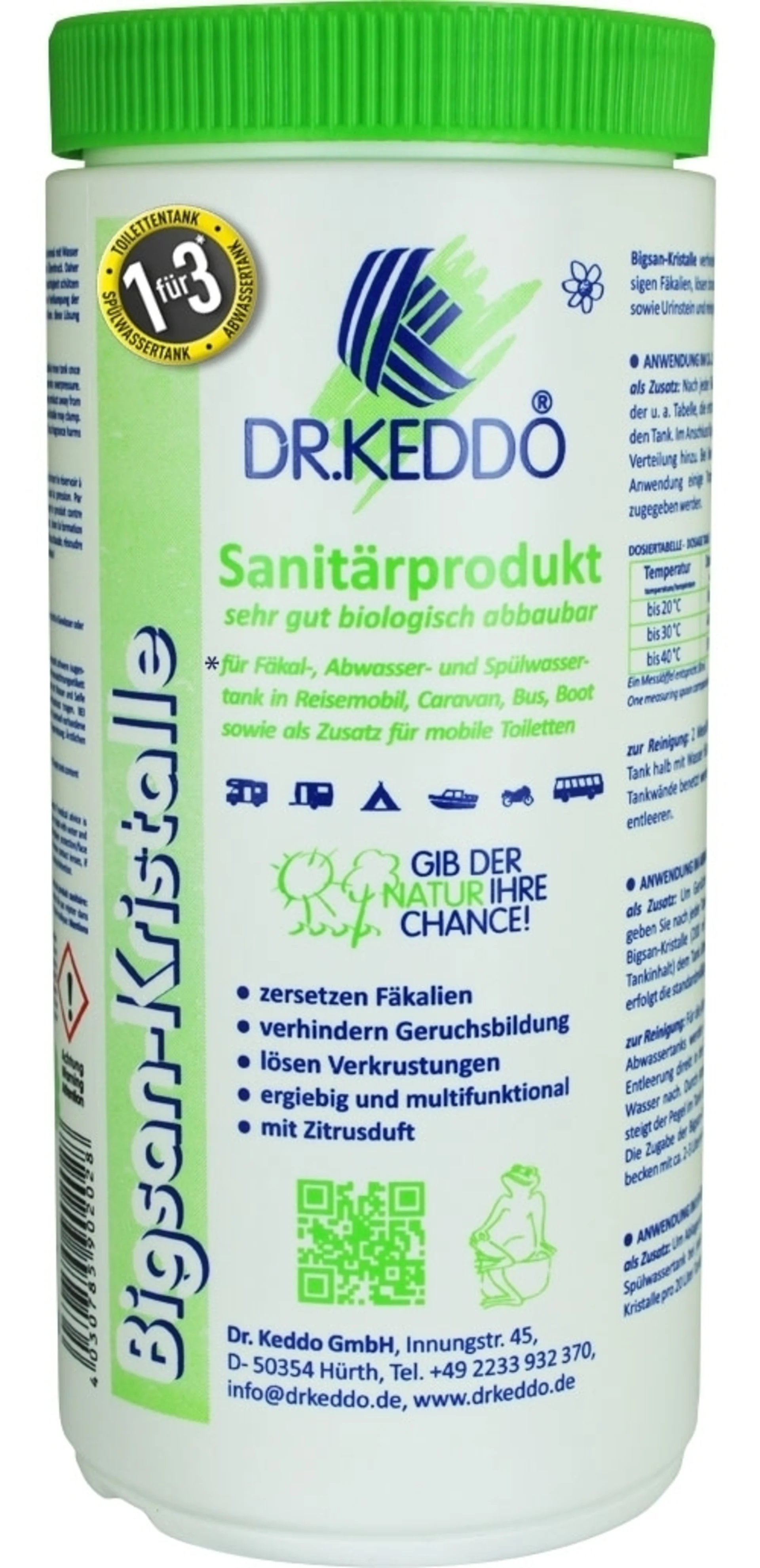 Dr. Keddo Bigsan-Kristalle Sanitärprodukt 1000 g Dr. Keddo Bigsan-Kristalle Sanitärprodukt 1000 g