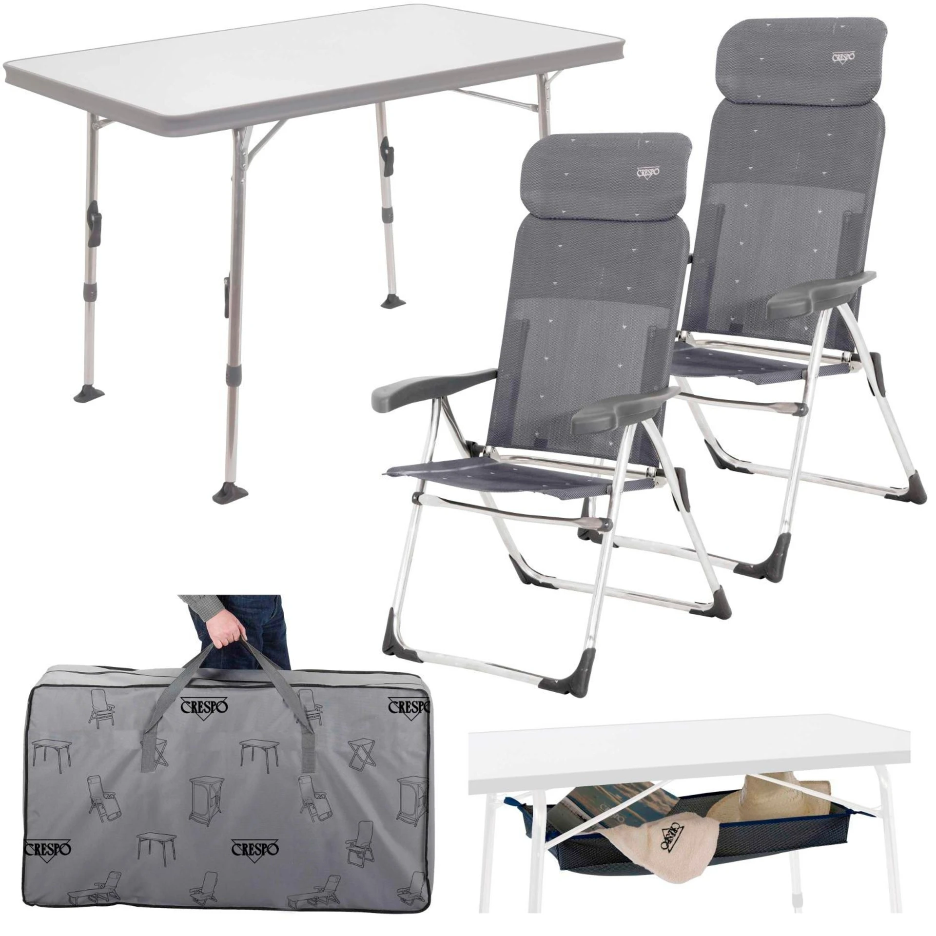 Crespo AL/213-CT Komplettset 5tlg Tisch + 2 Stühle