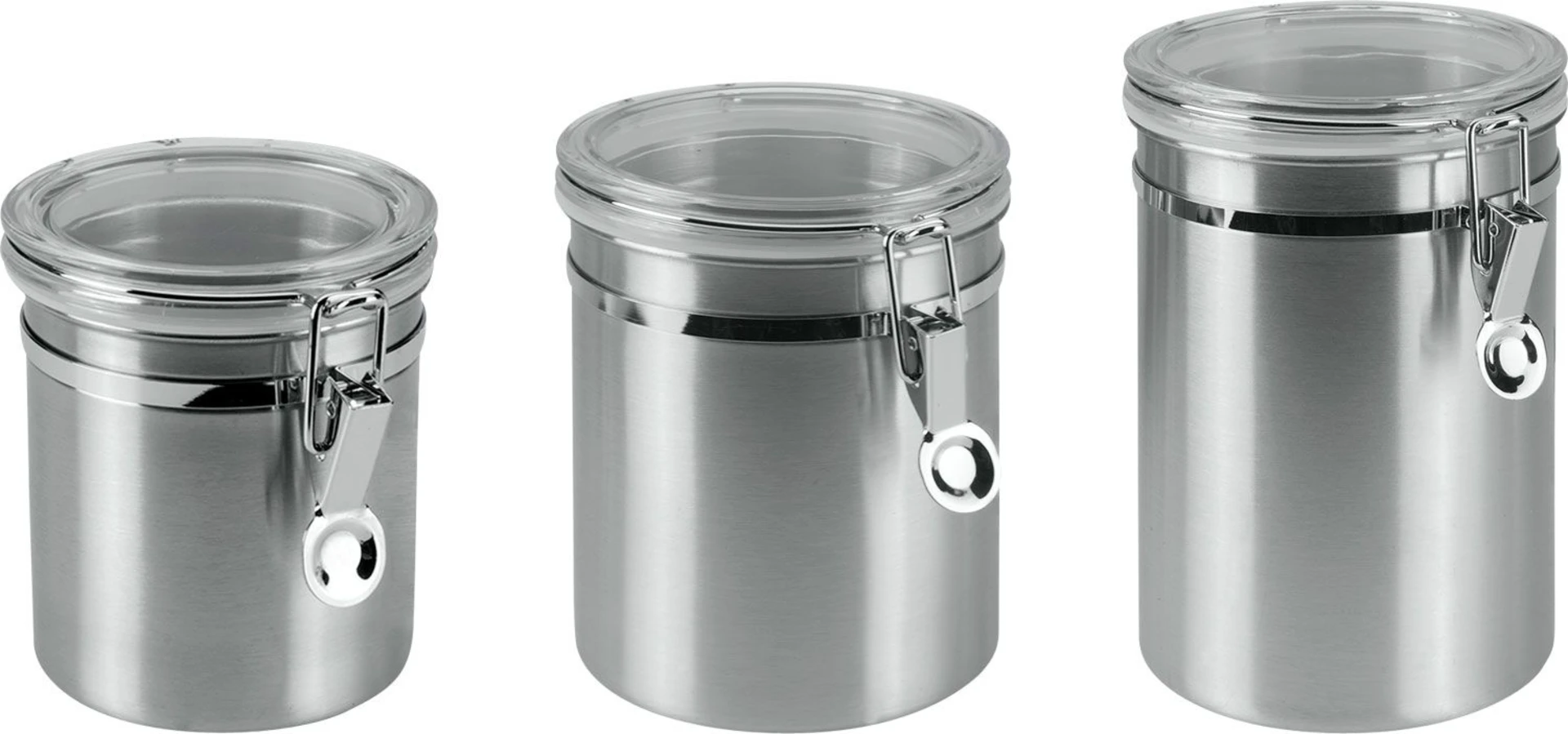 Metaltex Edelstahl Vorratsdose mit transparentem Deckel 1 Liter