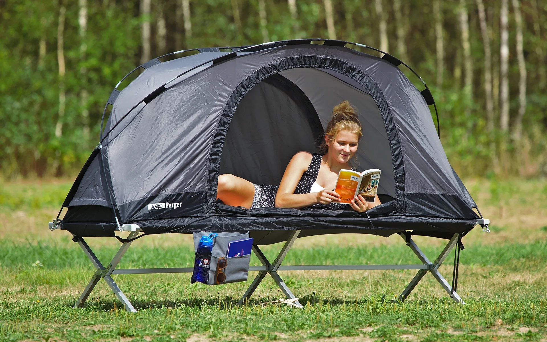 Tente moustiquaire Berger pour lit de camp 210 x 75 x 105 cm gris