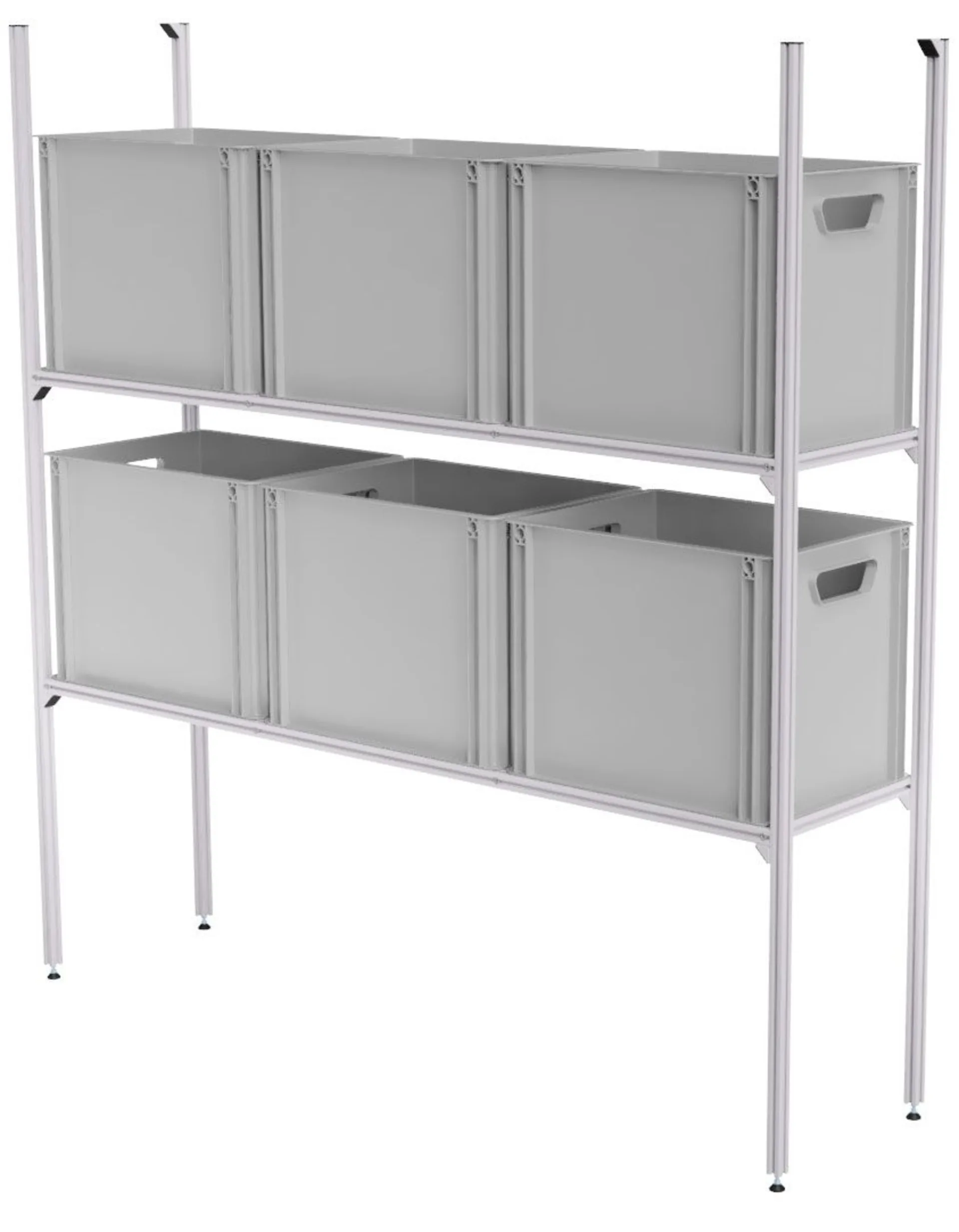 SYS-Rack Aluminium Regal-System 123-L-RR-1 Längs für Heckgarage 125 x 31 x 130 cm