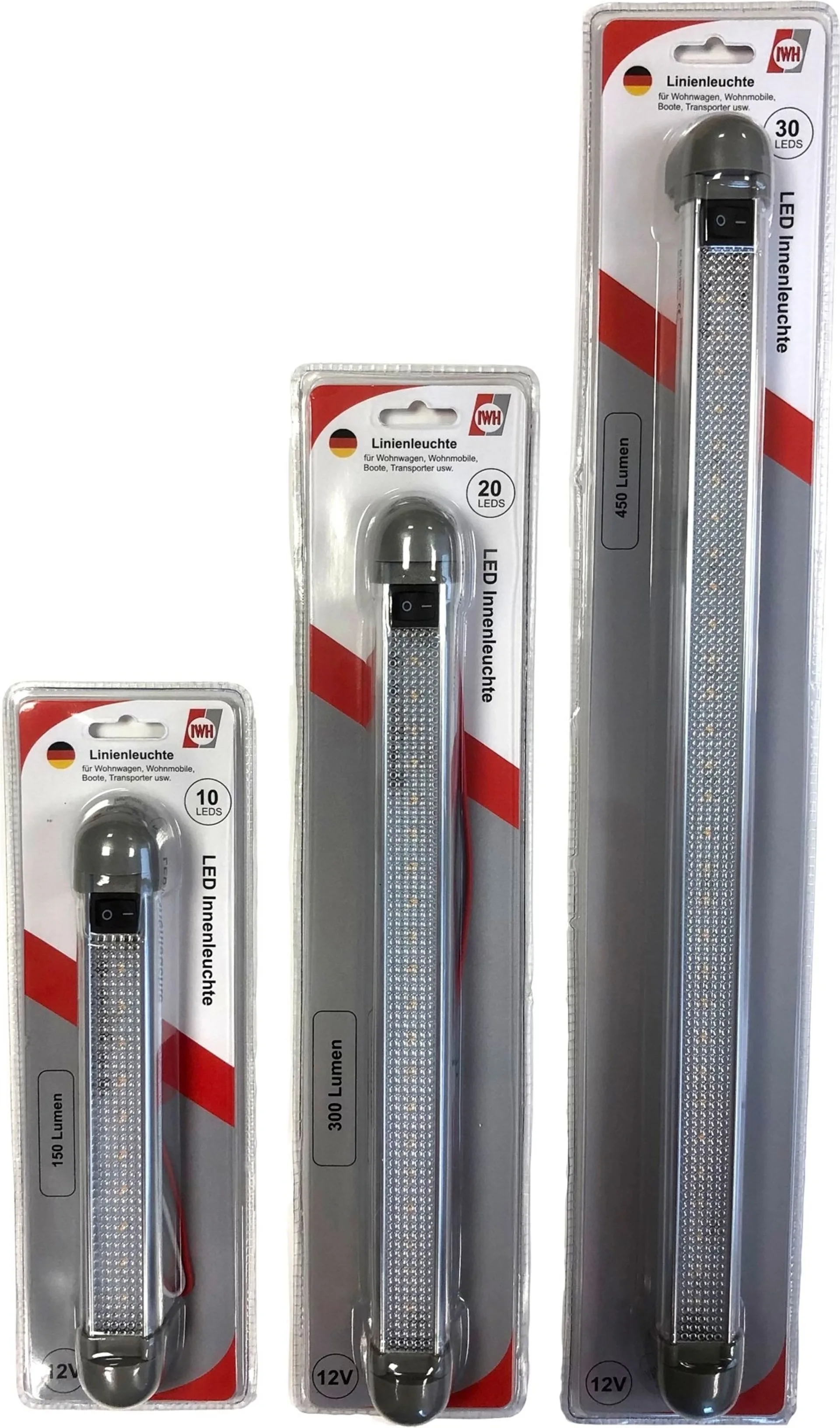 IWH LED lampe linéaire pour véhicules pivotant à 180 degrés 12 V 150 lumens