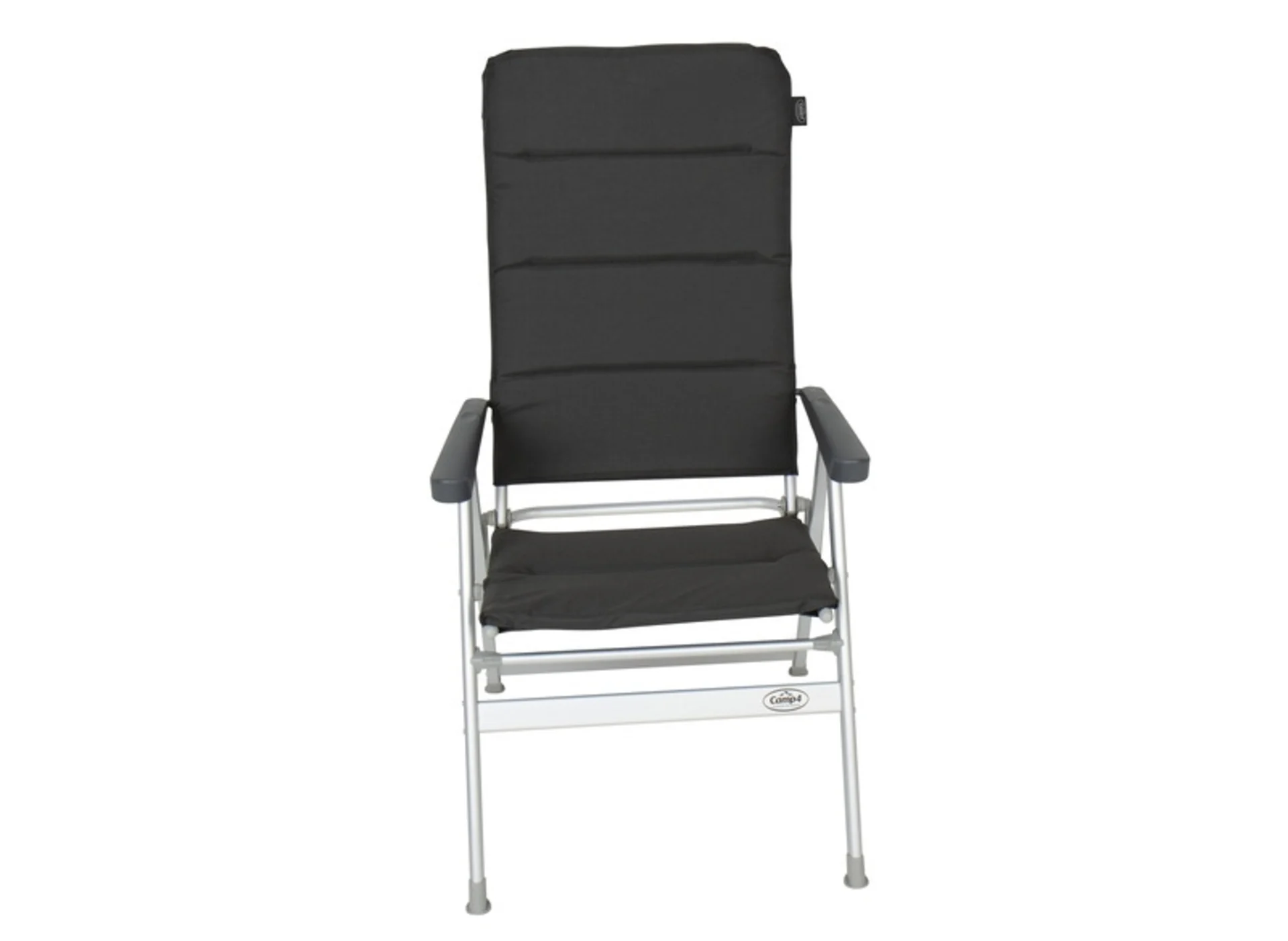 Fauteuil de camping Grenoble DeLuxe - noir/argenté